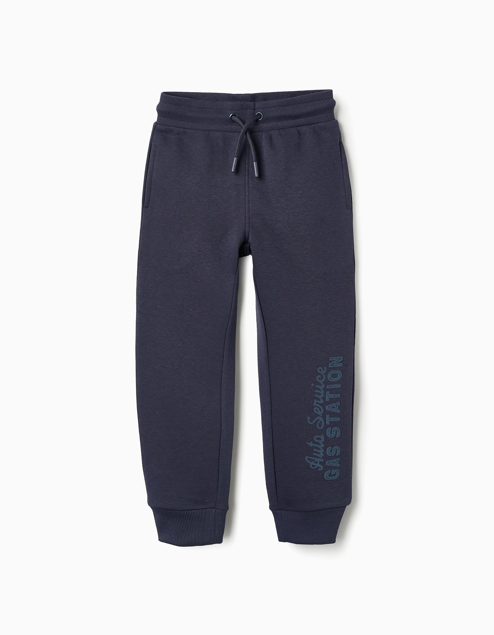 Pantalon de Jogging Gratté pour Garçon 'Gas Station', Bleu Foncé