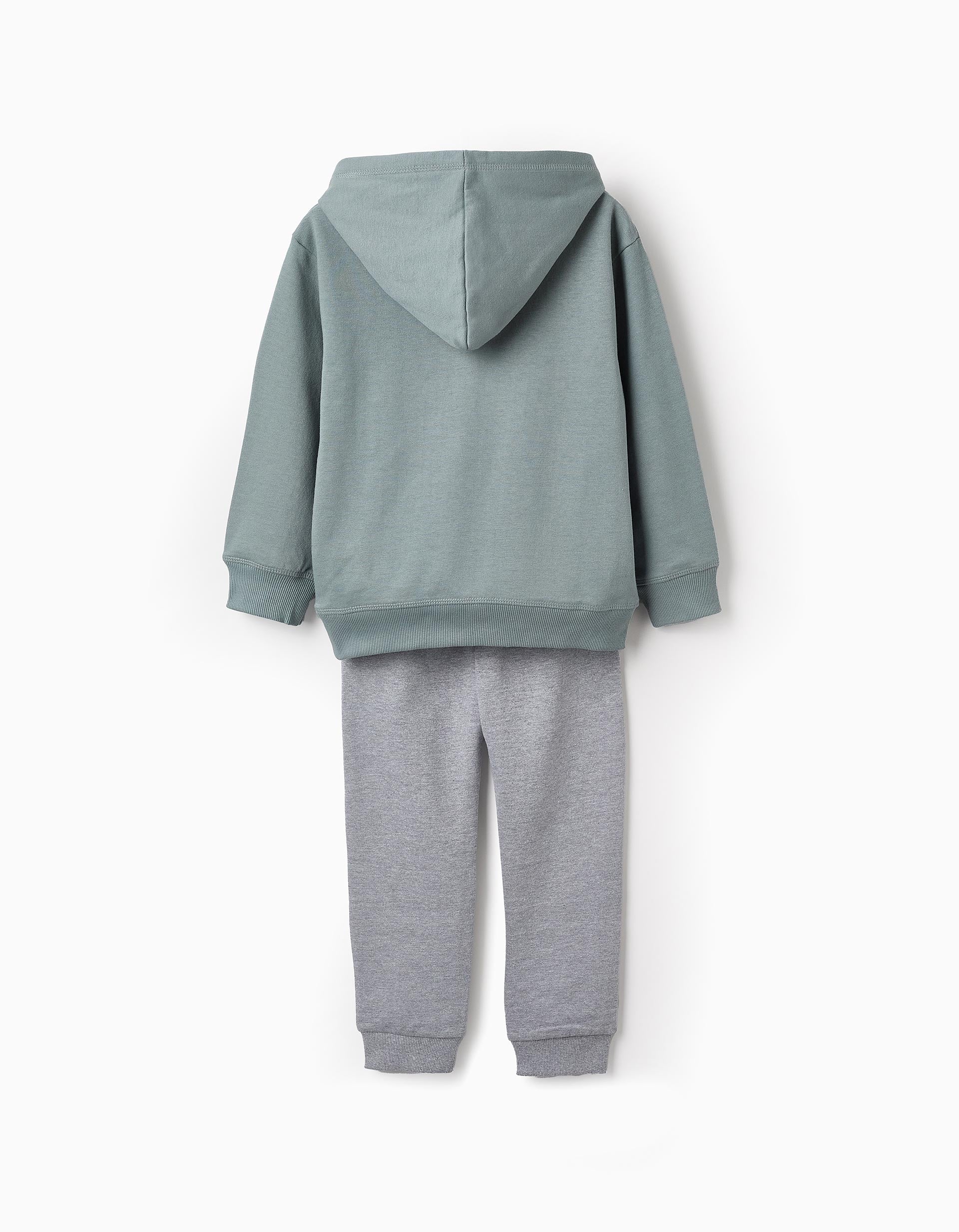 Sudadera + Pantalón Perchado para Niño 'Chicago', Verde/Gris