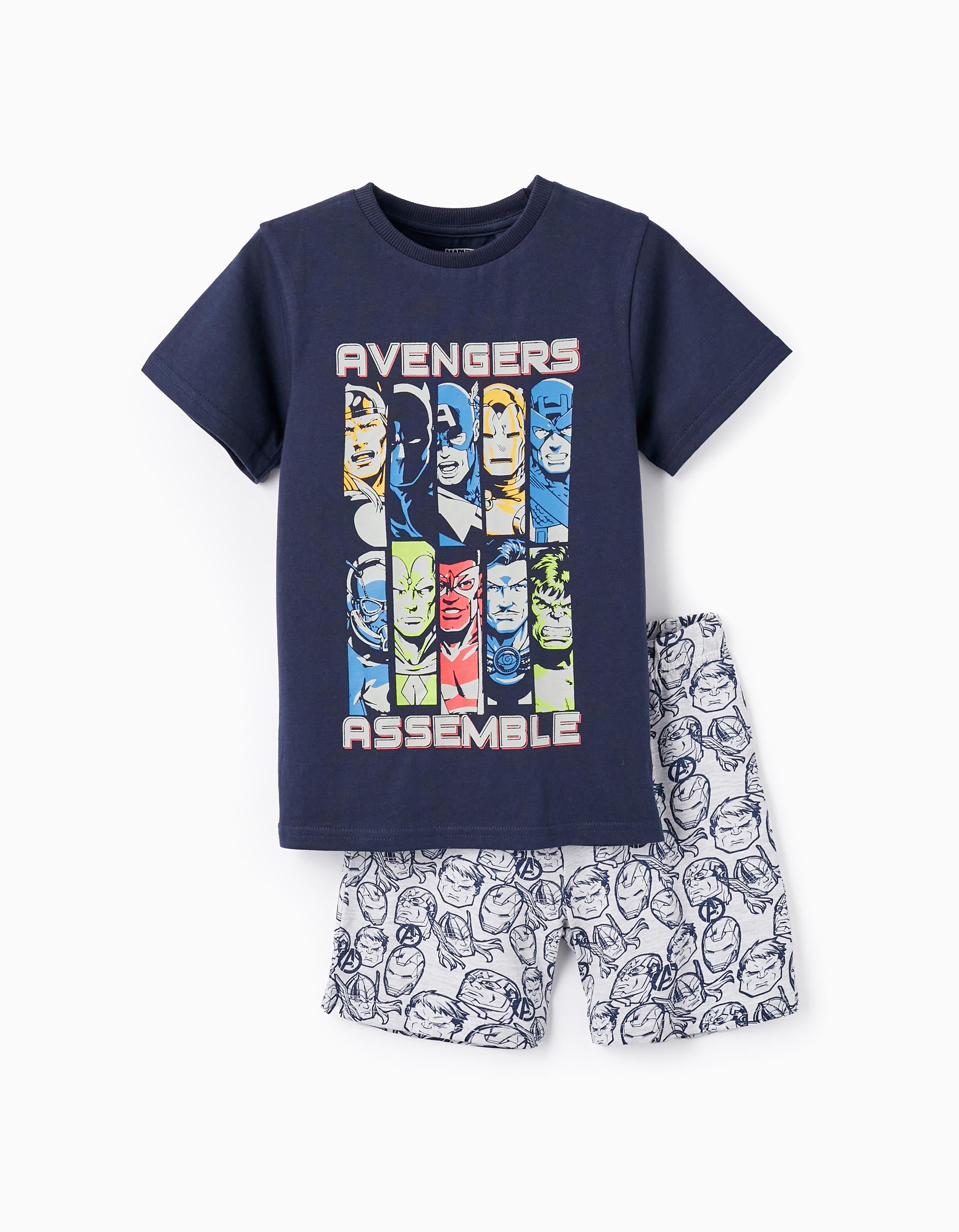 Pijama de Algodón para Niño 'Los Vengadores', Azul/Cinza