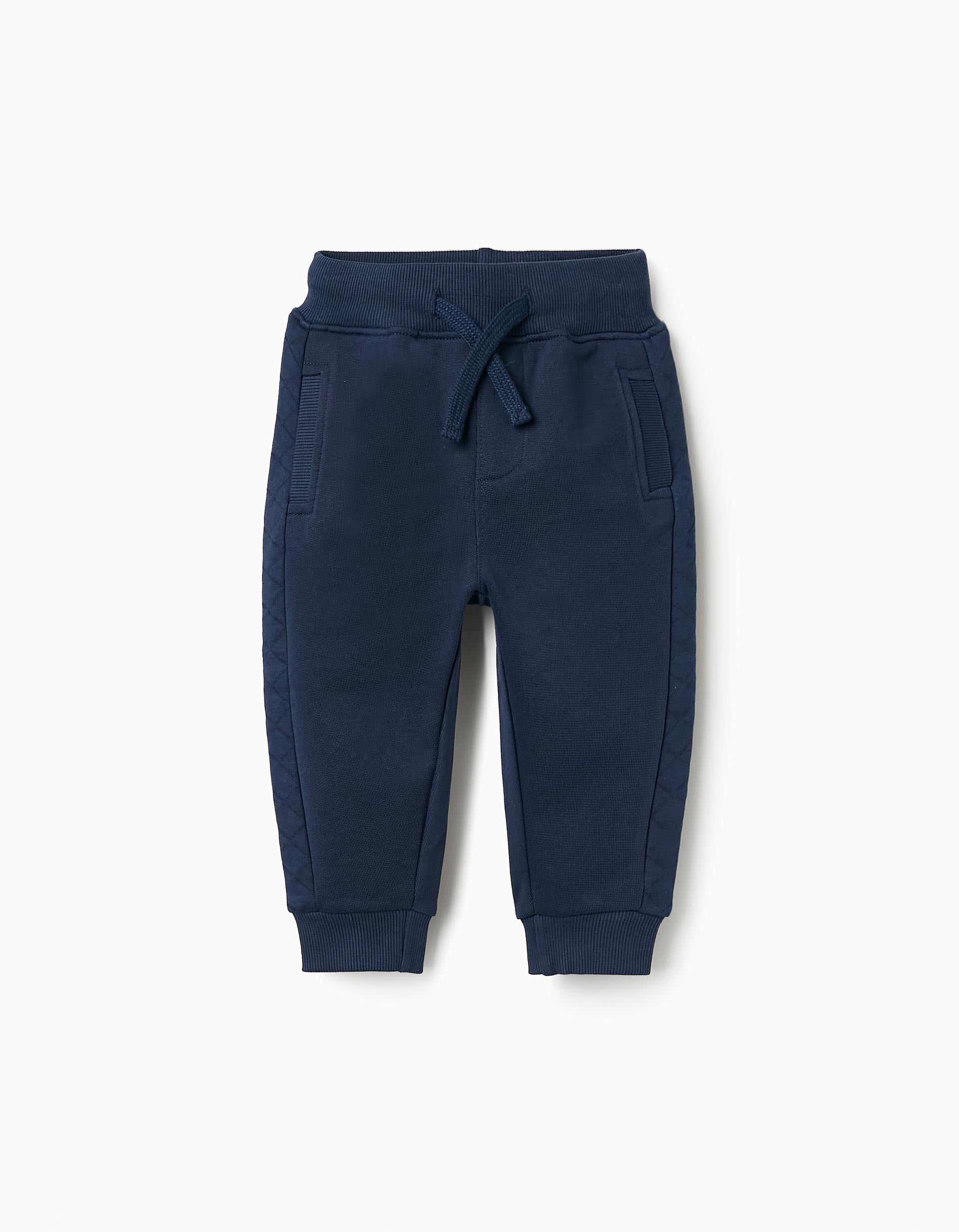 Pantalon de Sport en Coton pour Bébé Garçon, Bleu Foncé