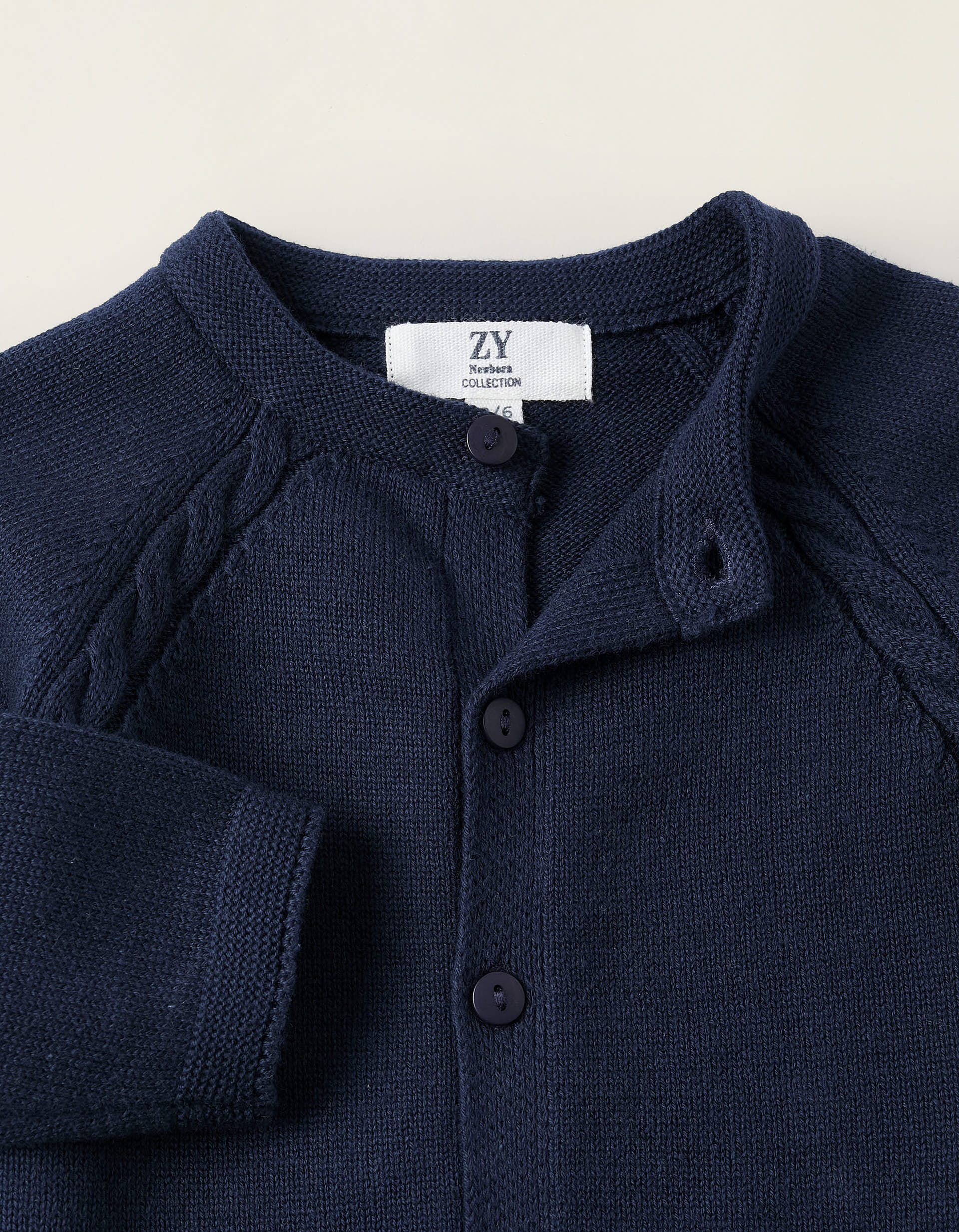 Chaqueta de Punto de Algodón para Recién Nacido, Azul Oscuro