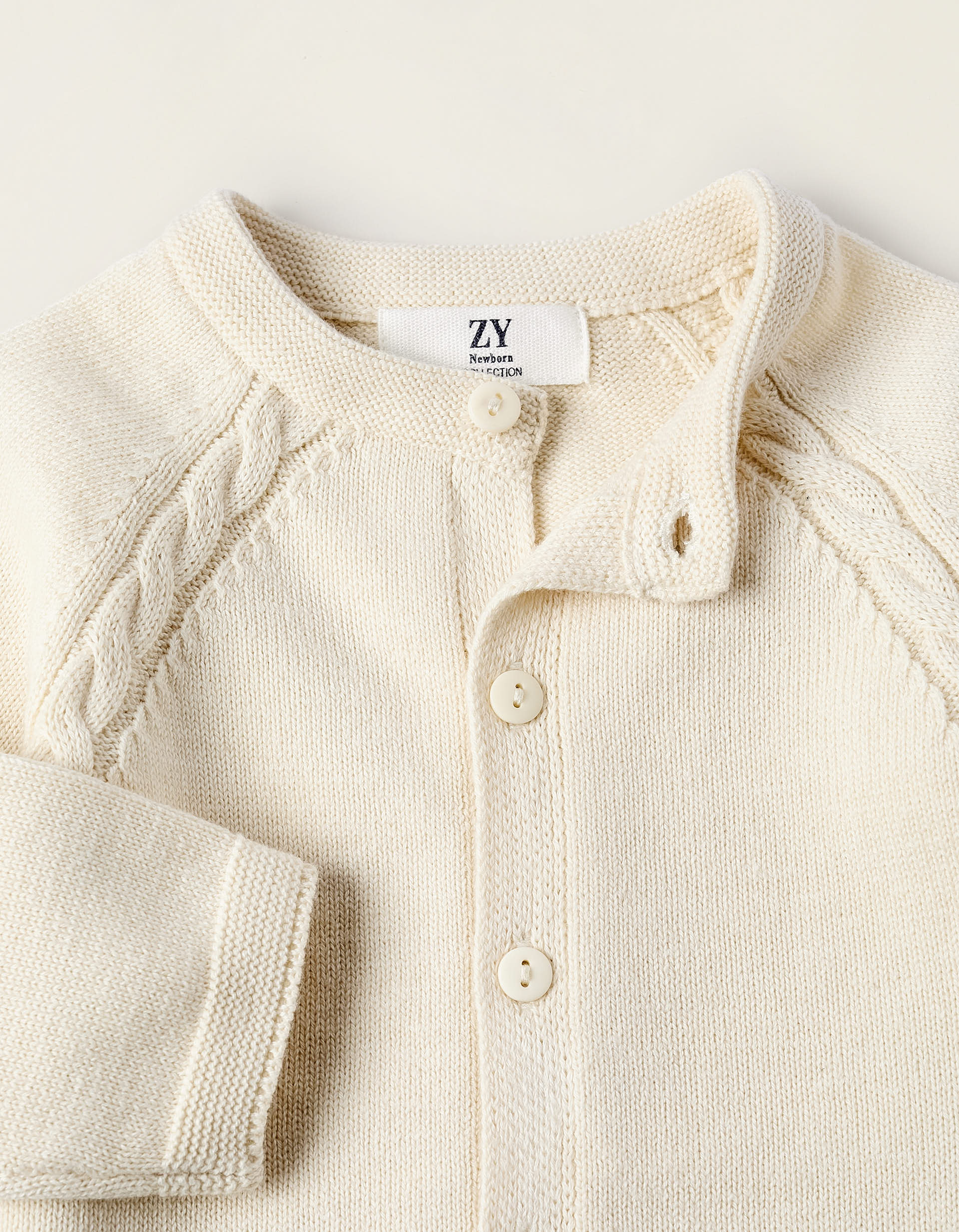 Cotton Cardigan for Newborns, White