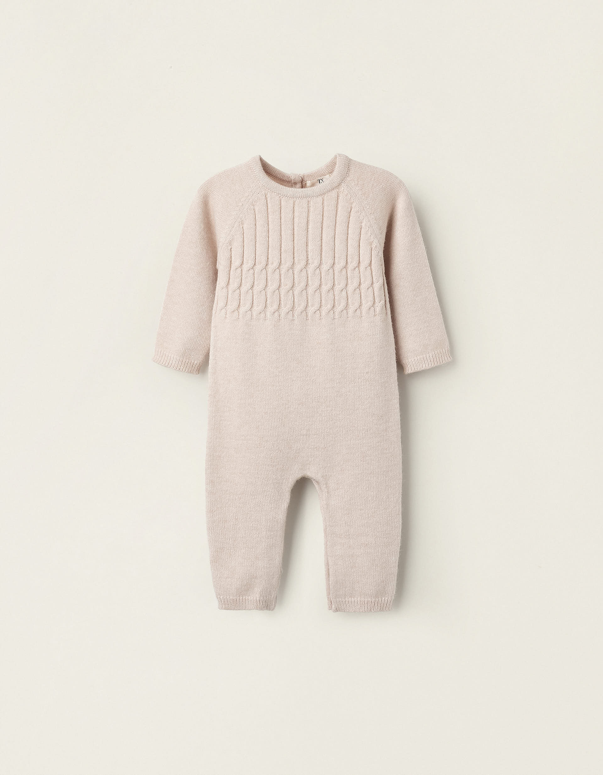 Babygrow de Malha para Recém-Nascido, Bege