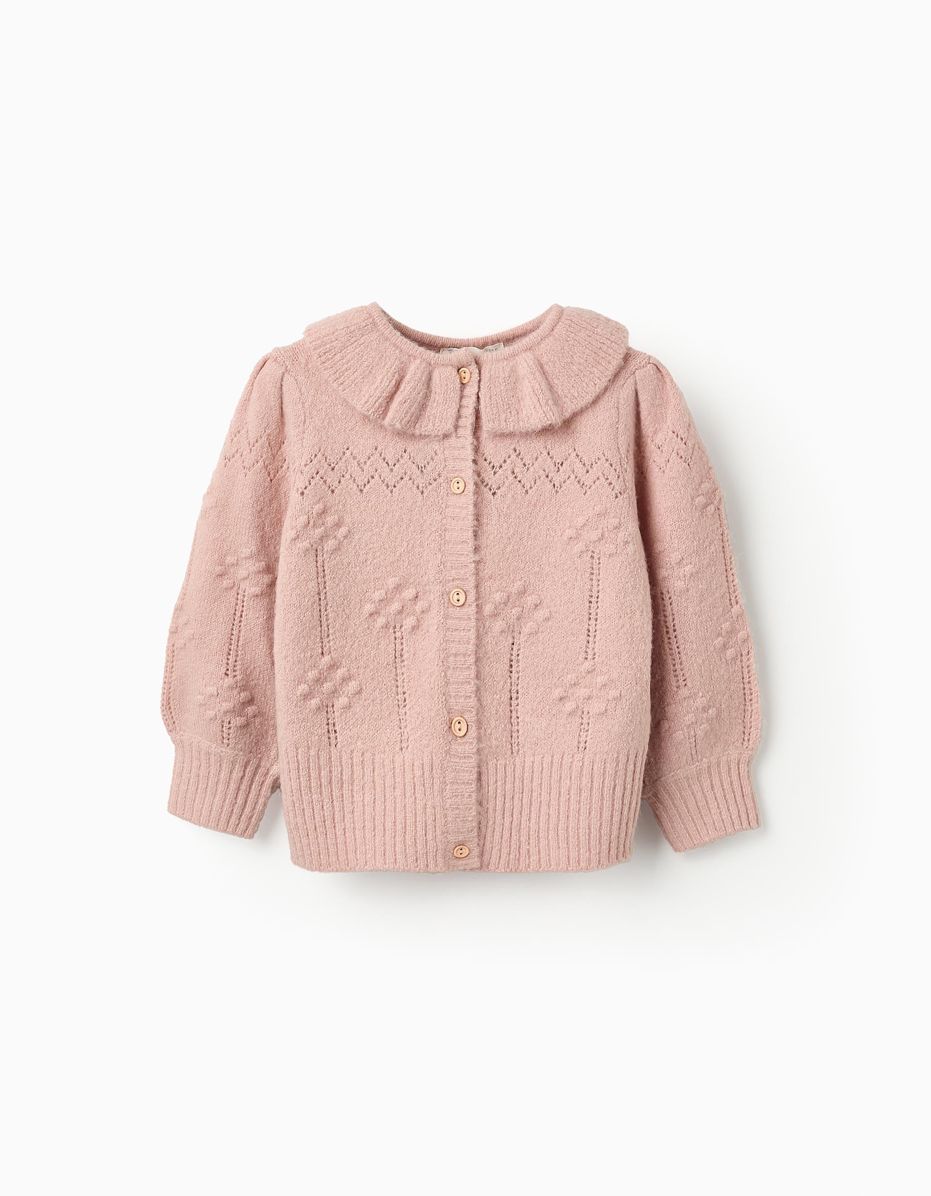 Chaqueta de Punto con Volantes para Bebé Niña, Rosa