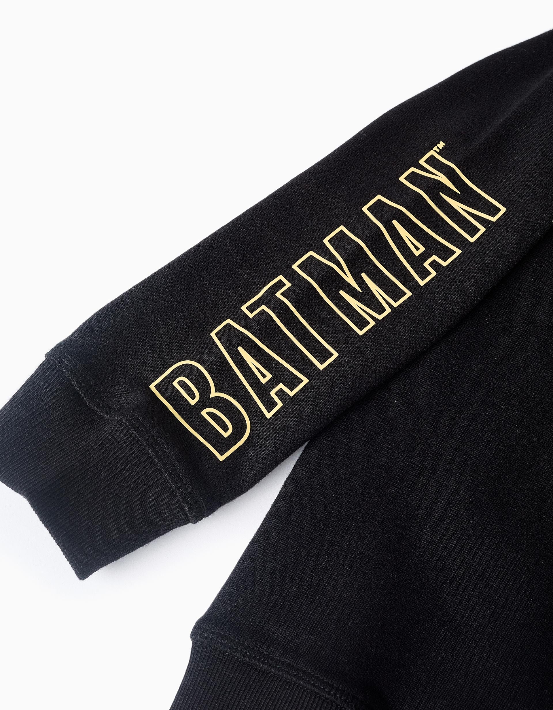 Sweat en Coton Gratté pour Garçon 'Batman', Noir