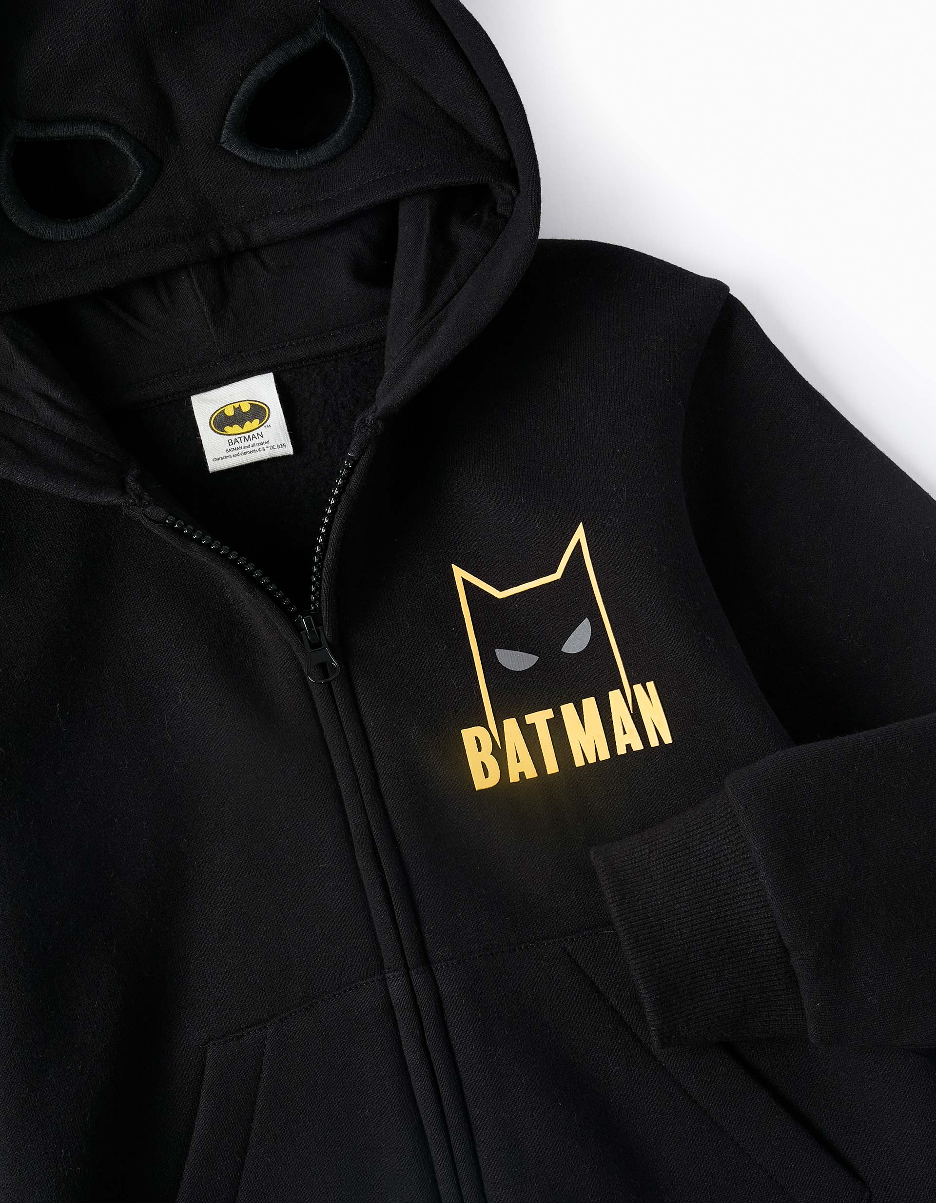 Chaqueta Perchado con Capucha-máscara para Niño 'Batman', Negro