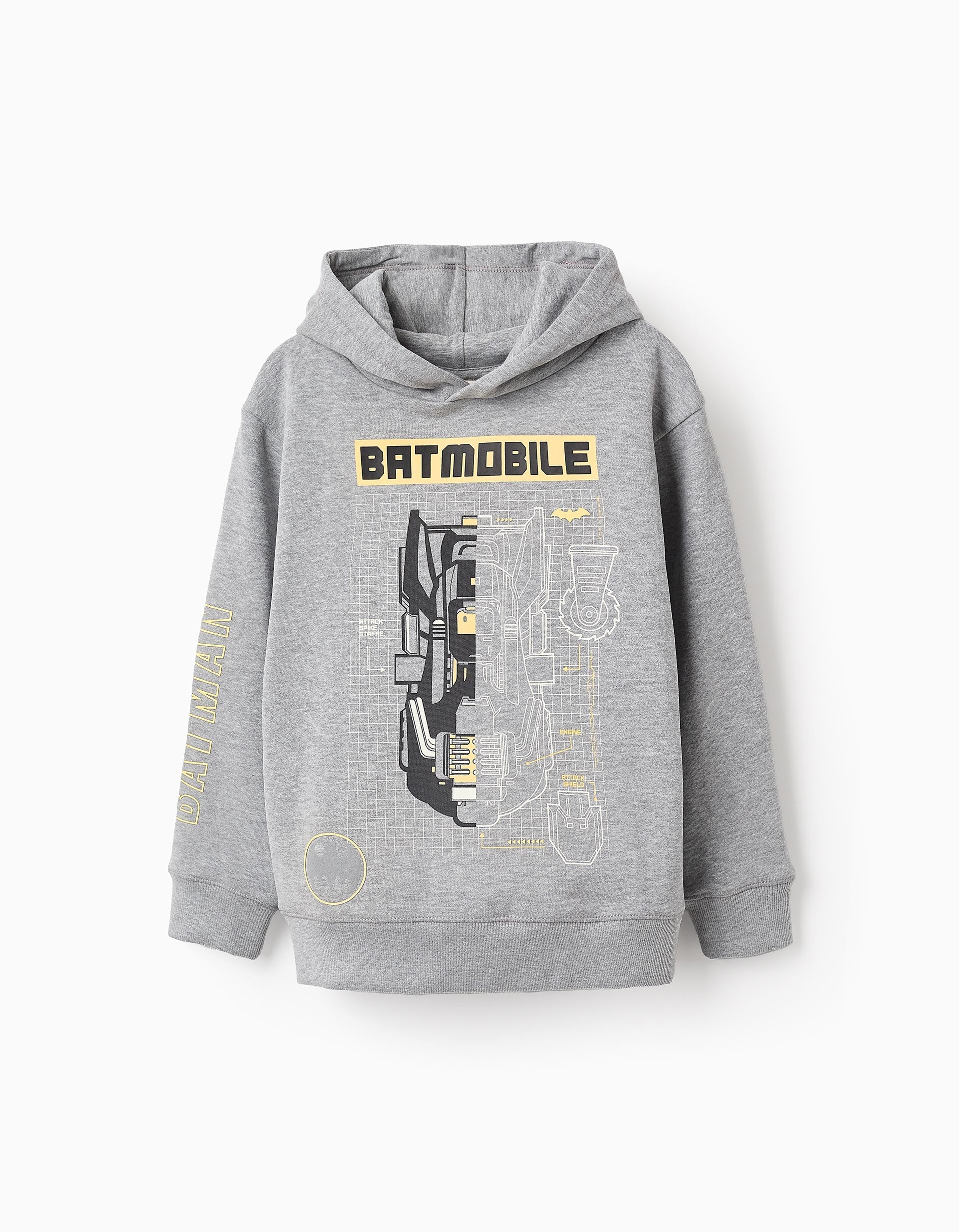 Sudadera Perchada con Capucha para Niño 'Batmobile', Gris