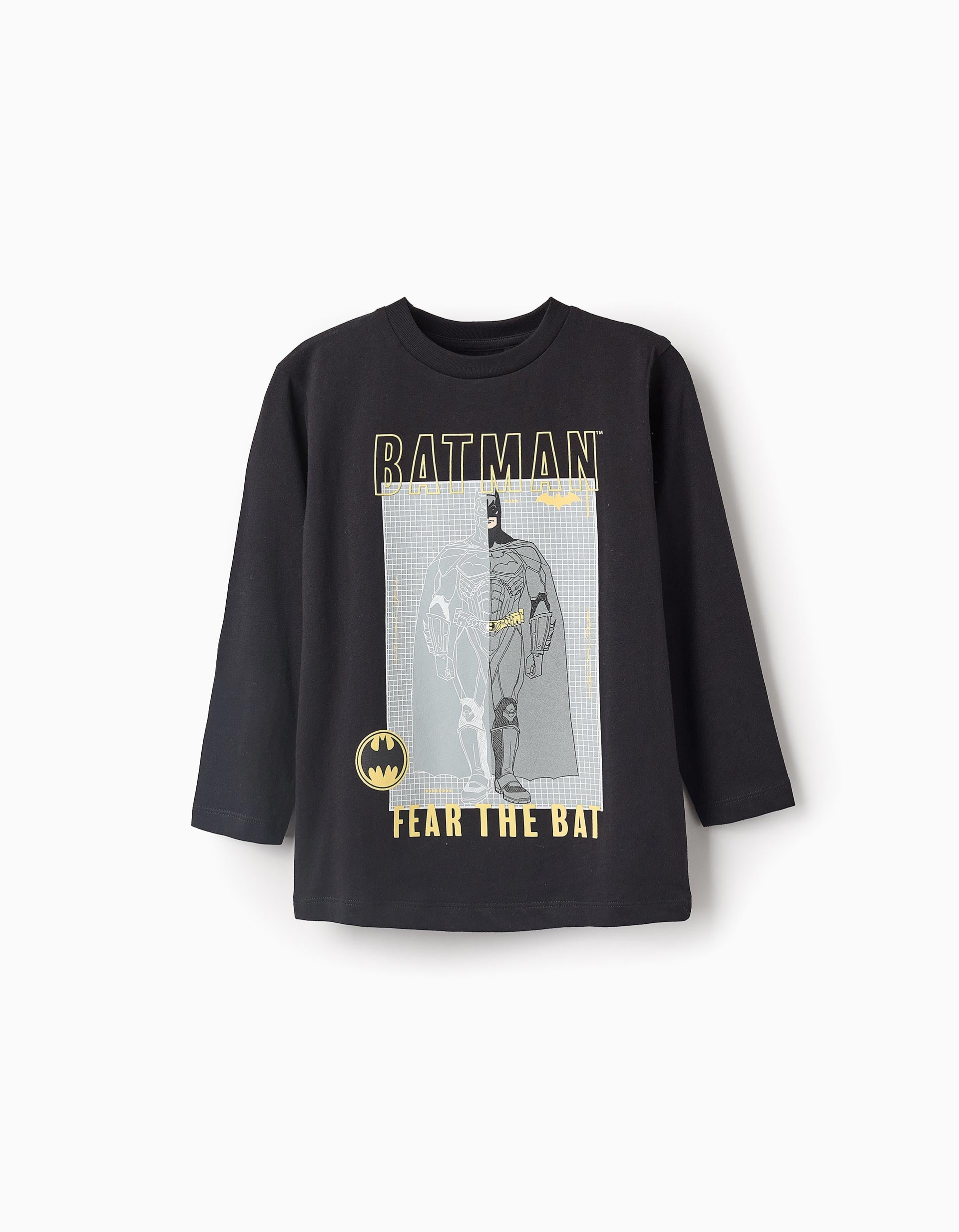 Long-sleeved Cotton T-shirt for Boys 'Batman', Black