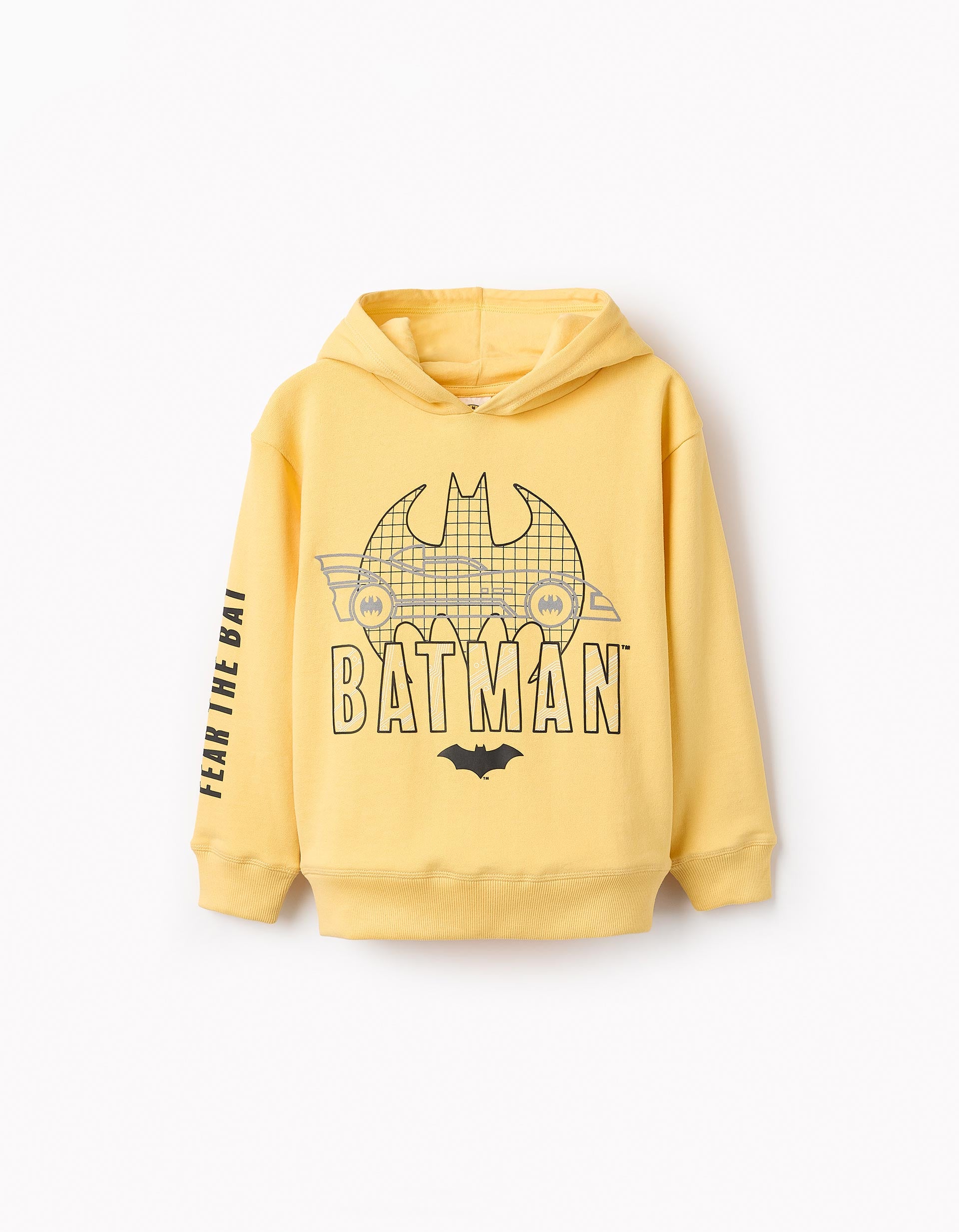 Fleece Hooded Cotton Sweatshirt for Boys 'Batman', Yellow