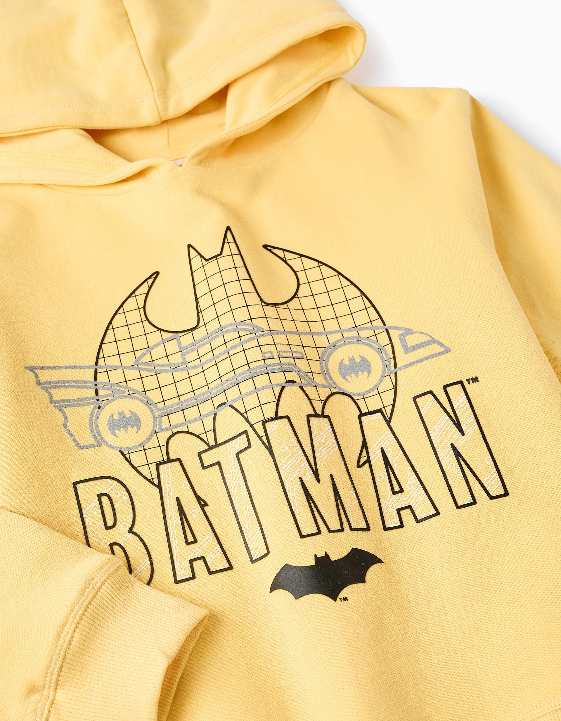 Fleece Hooded Cotton Sweatshirt for Boys 'Batman', Yellow