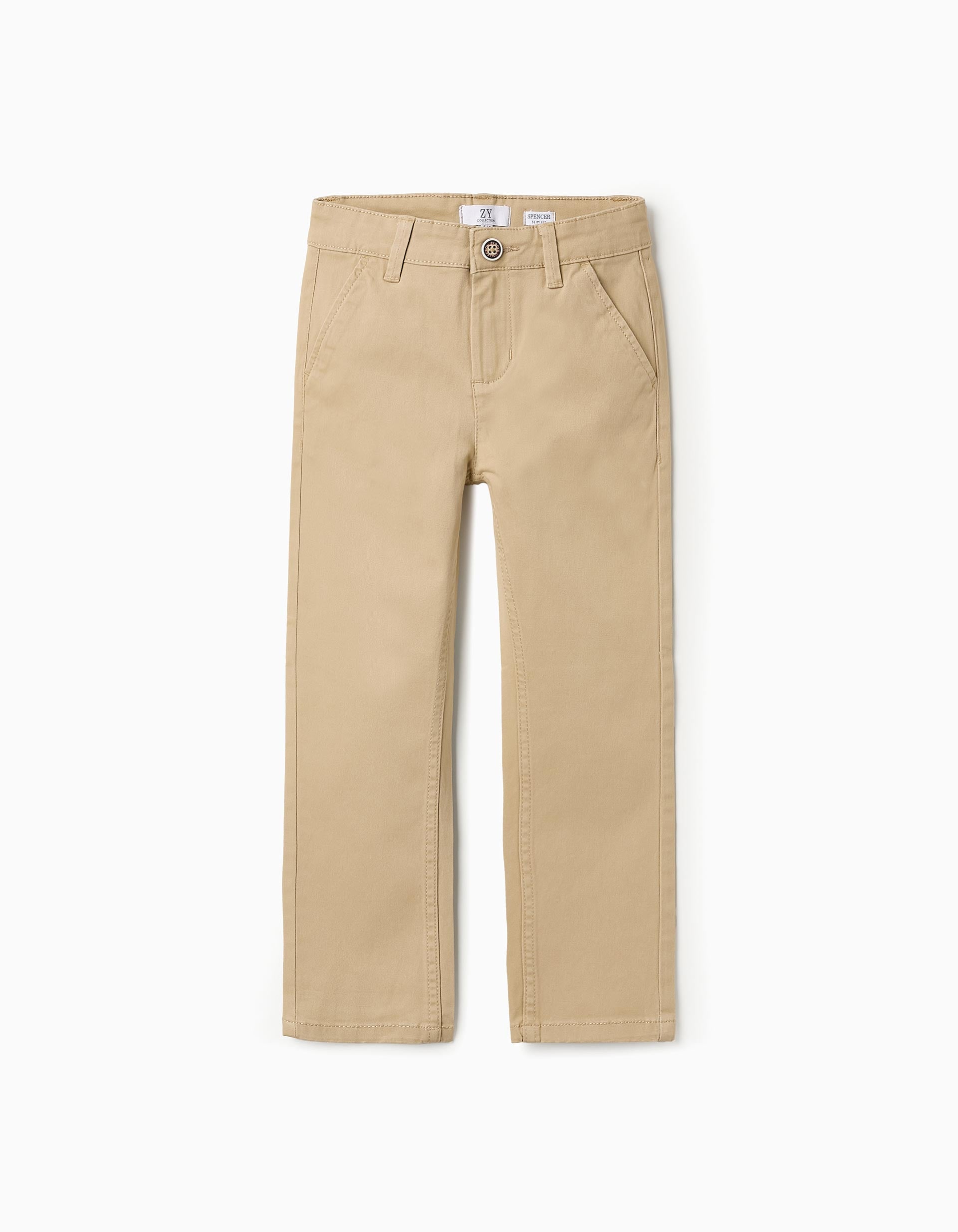 Chino Twill Trousers for Boys 'Slim Fit', Beige