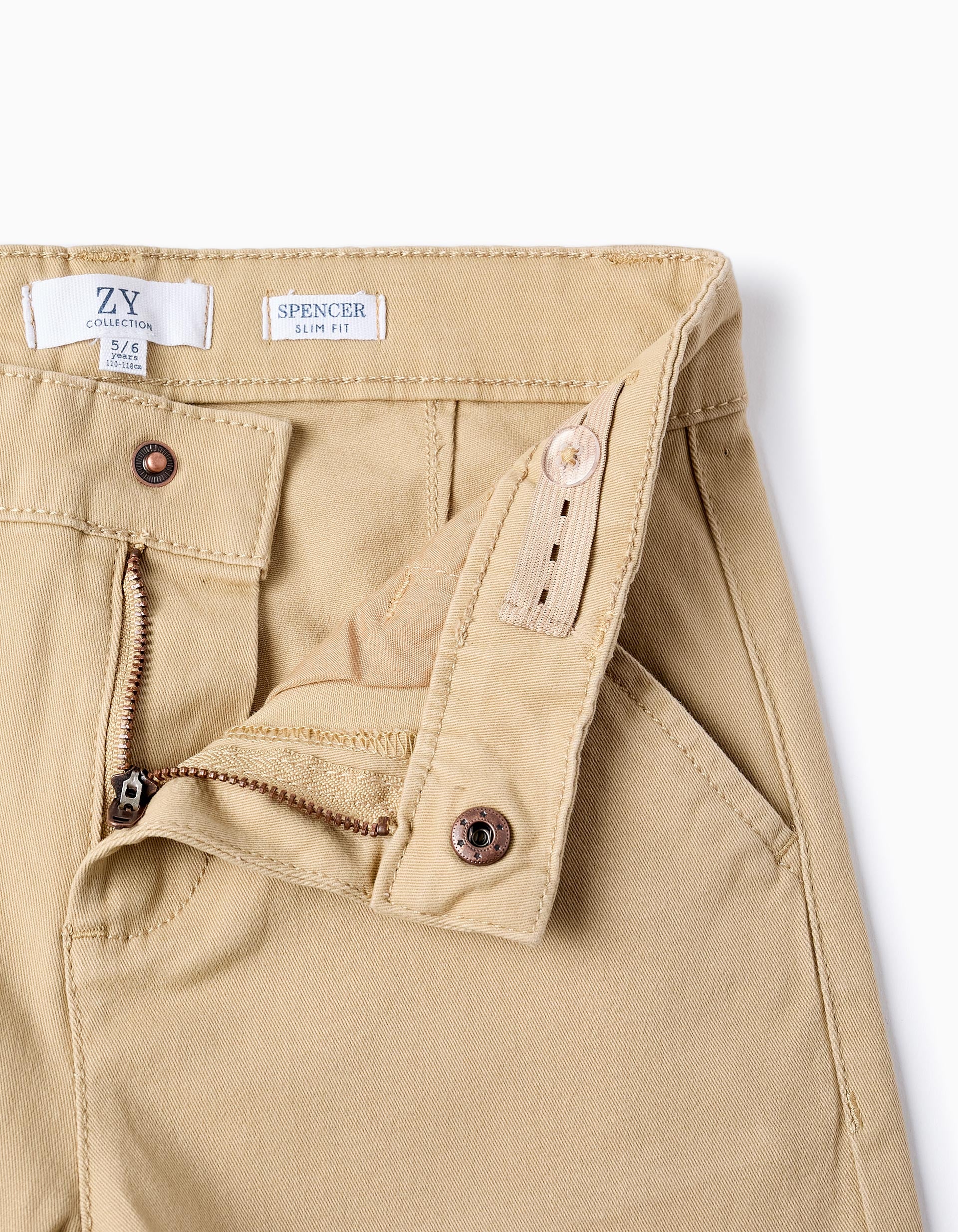 Pantalon Chino en Sergé pour Garçon 'Slim Fit', Beige