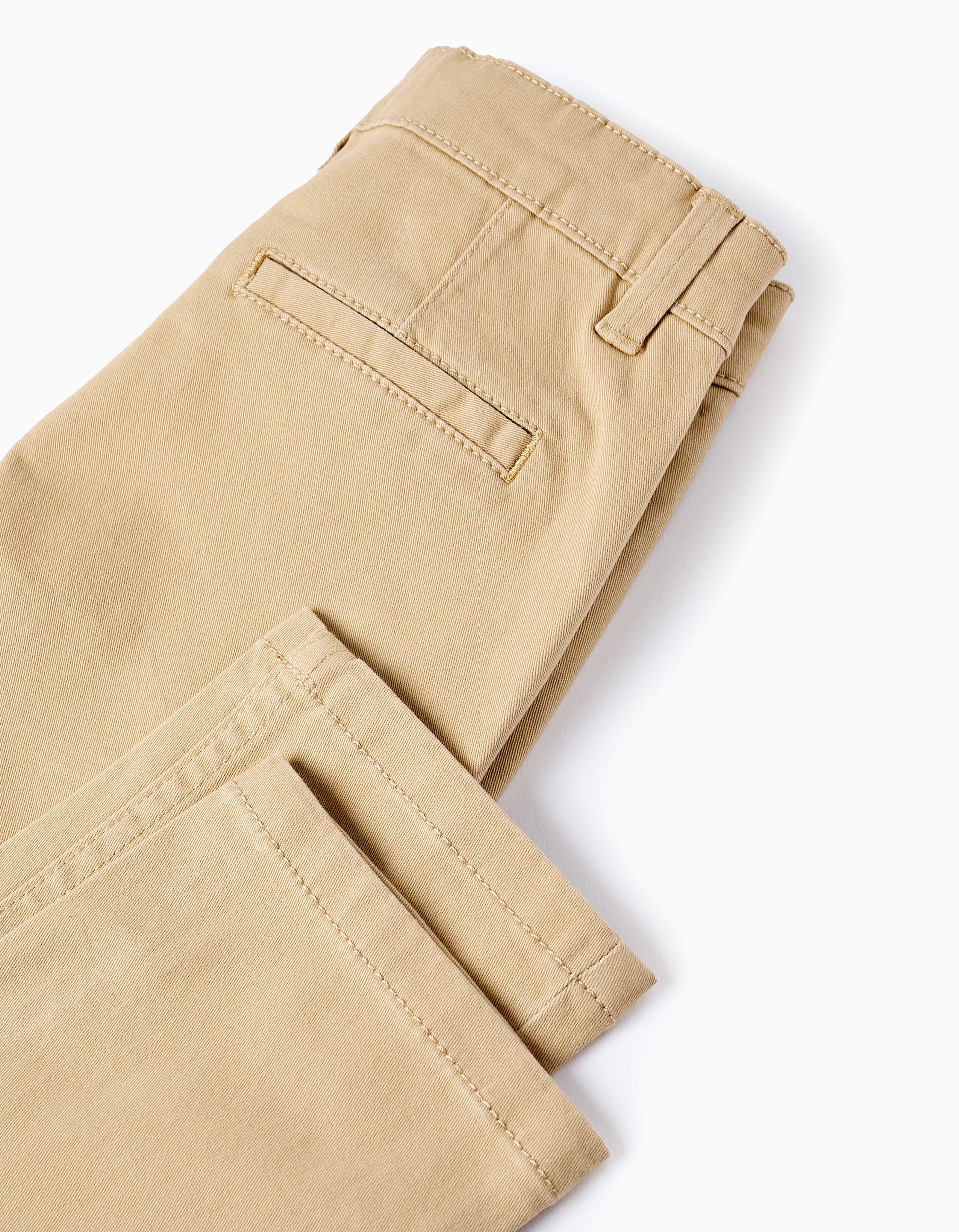 Pantalón Chino de Sarga para Niño 'Slim Fit', Beige