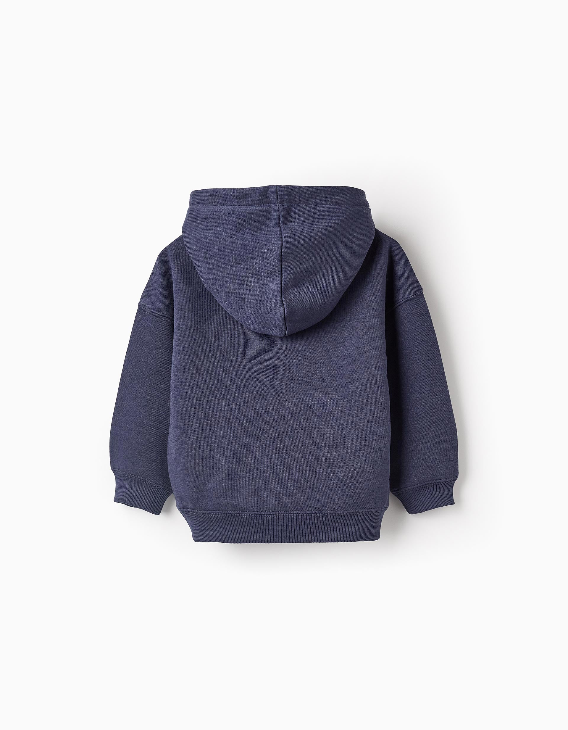 Hooded Sweatshirt with Kangaroo Pocket for Baby Boys Work Blue