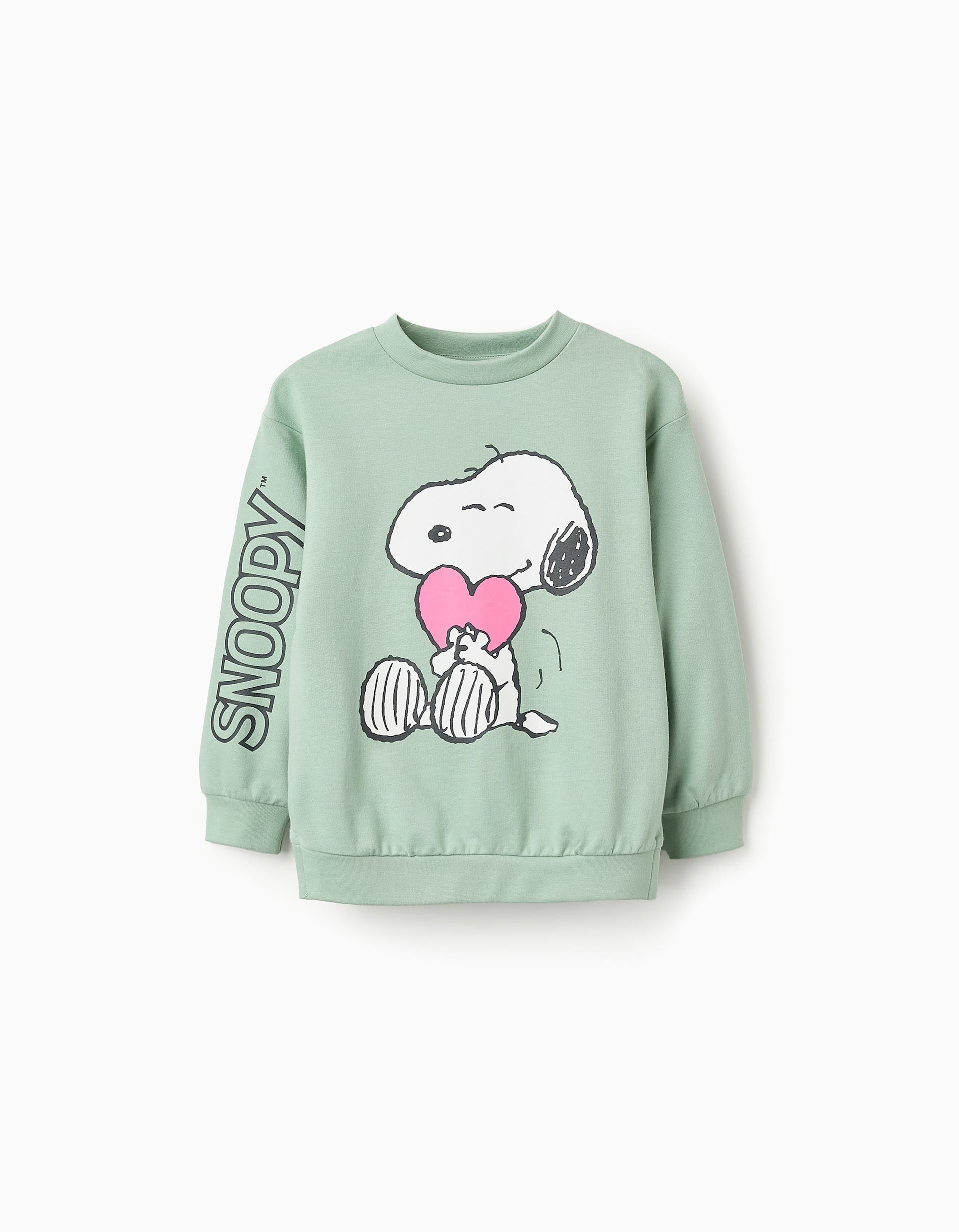 Sweat en Coton pour Fille 'Snoopy', Vert