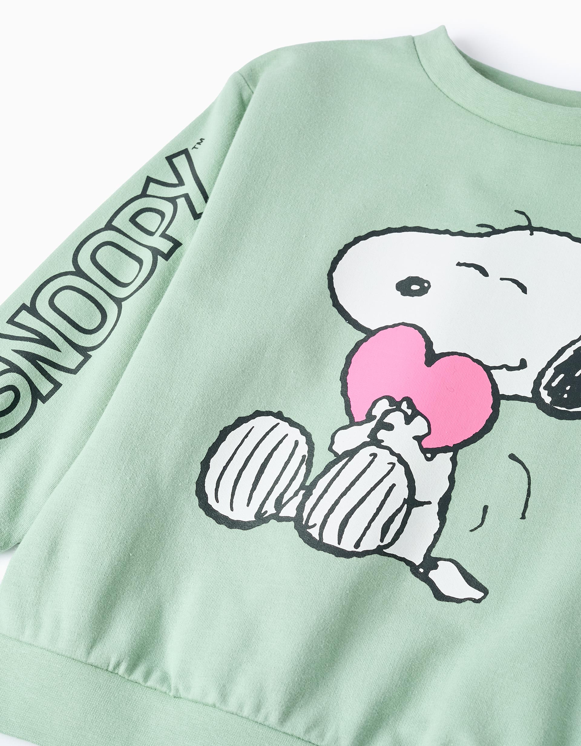 Sweat en Coton pour Fille 'Snoopy', Vert