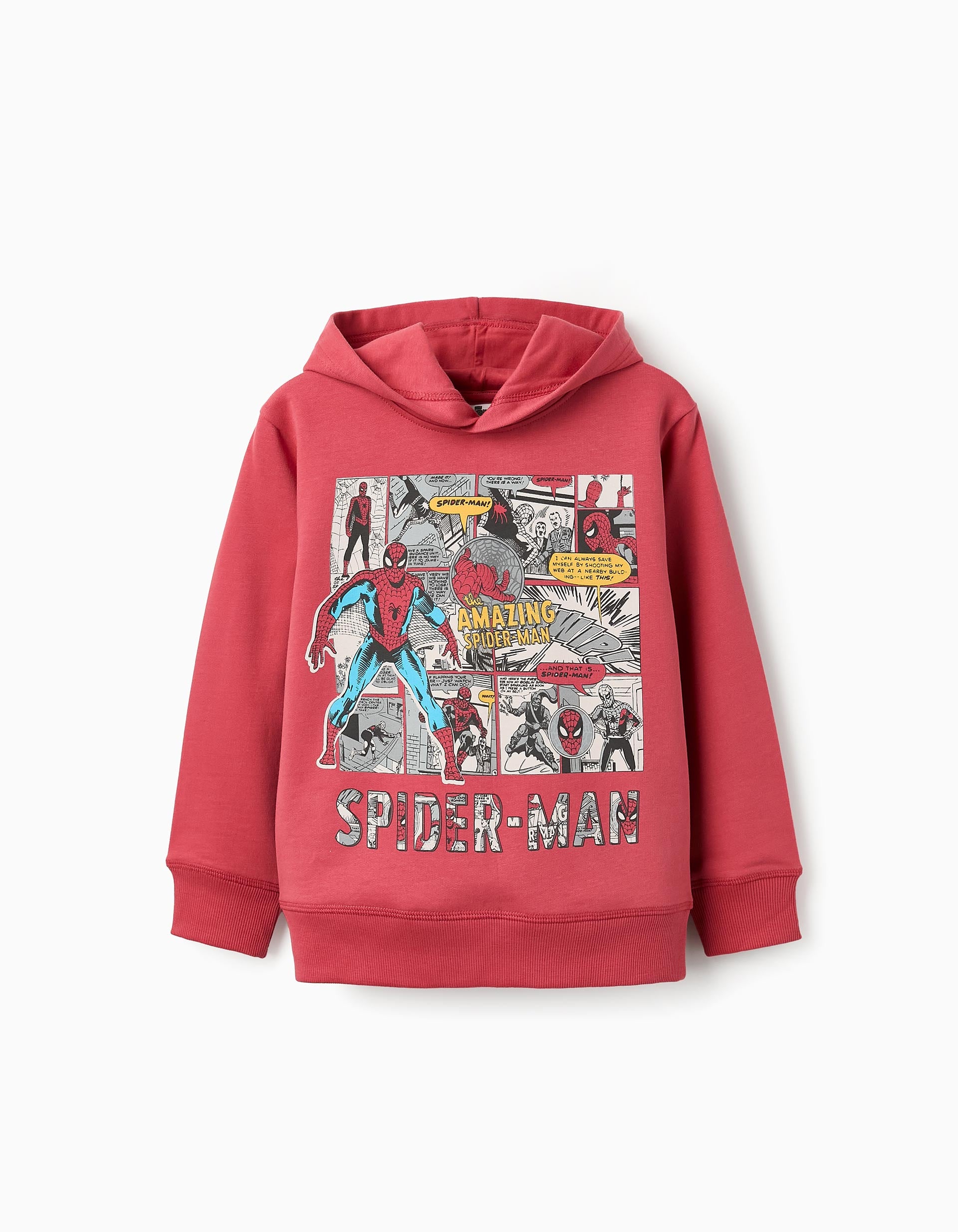 Sweat de Algodão com Capuz para Menino 'Spider-Man', Vermelho