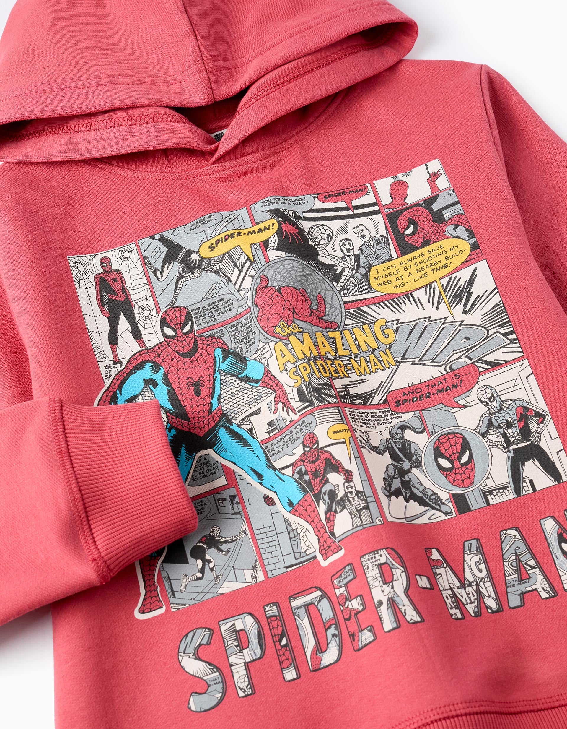 Sweat de Algodão com Capuz para Menino 'Spider-Man', Vermelho