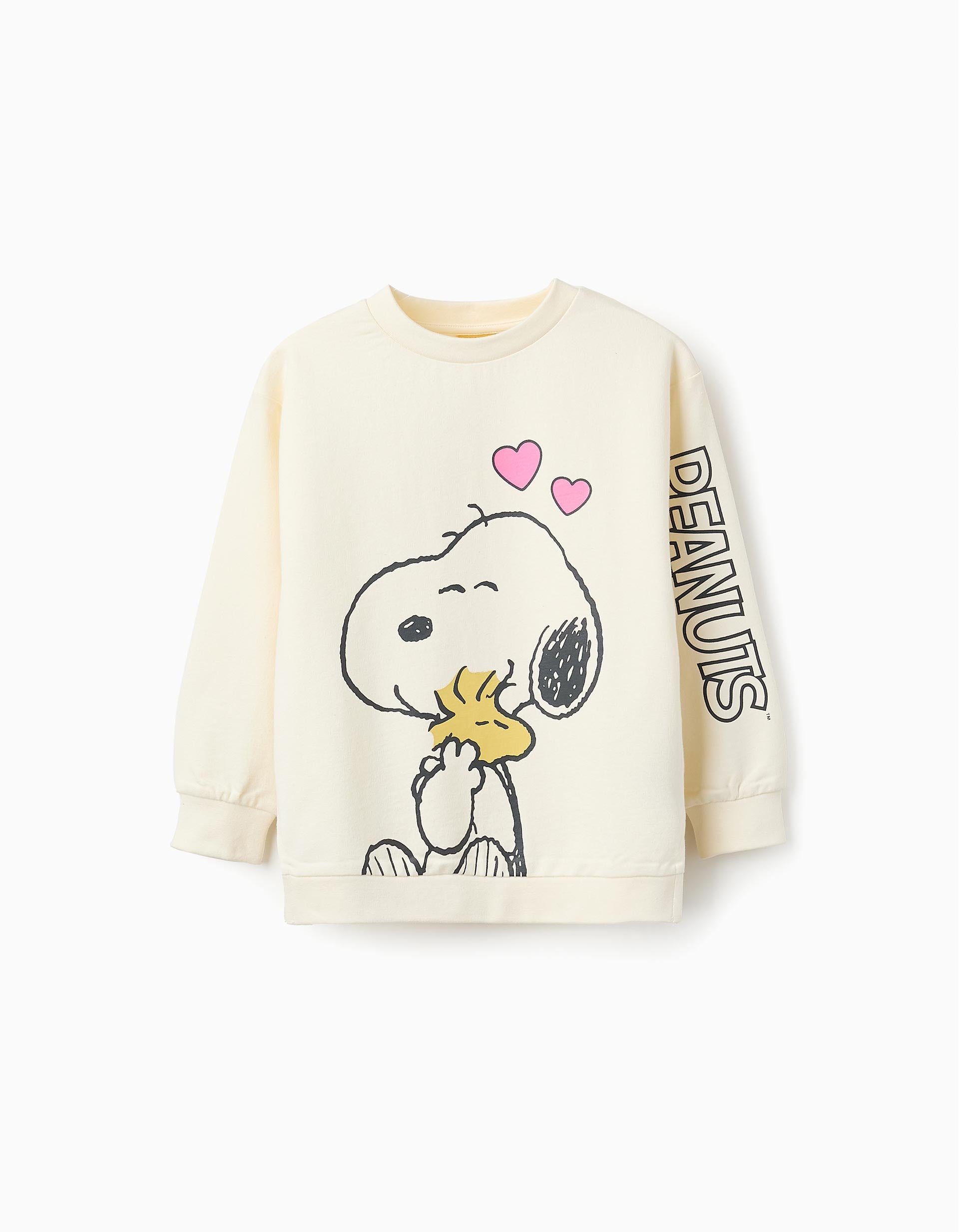 Sweat de Algodão para Menina 'Snoopy', Bege