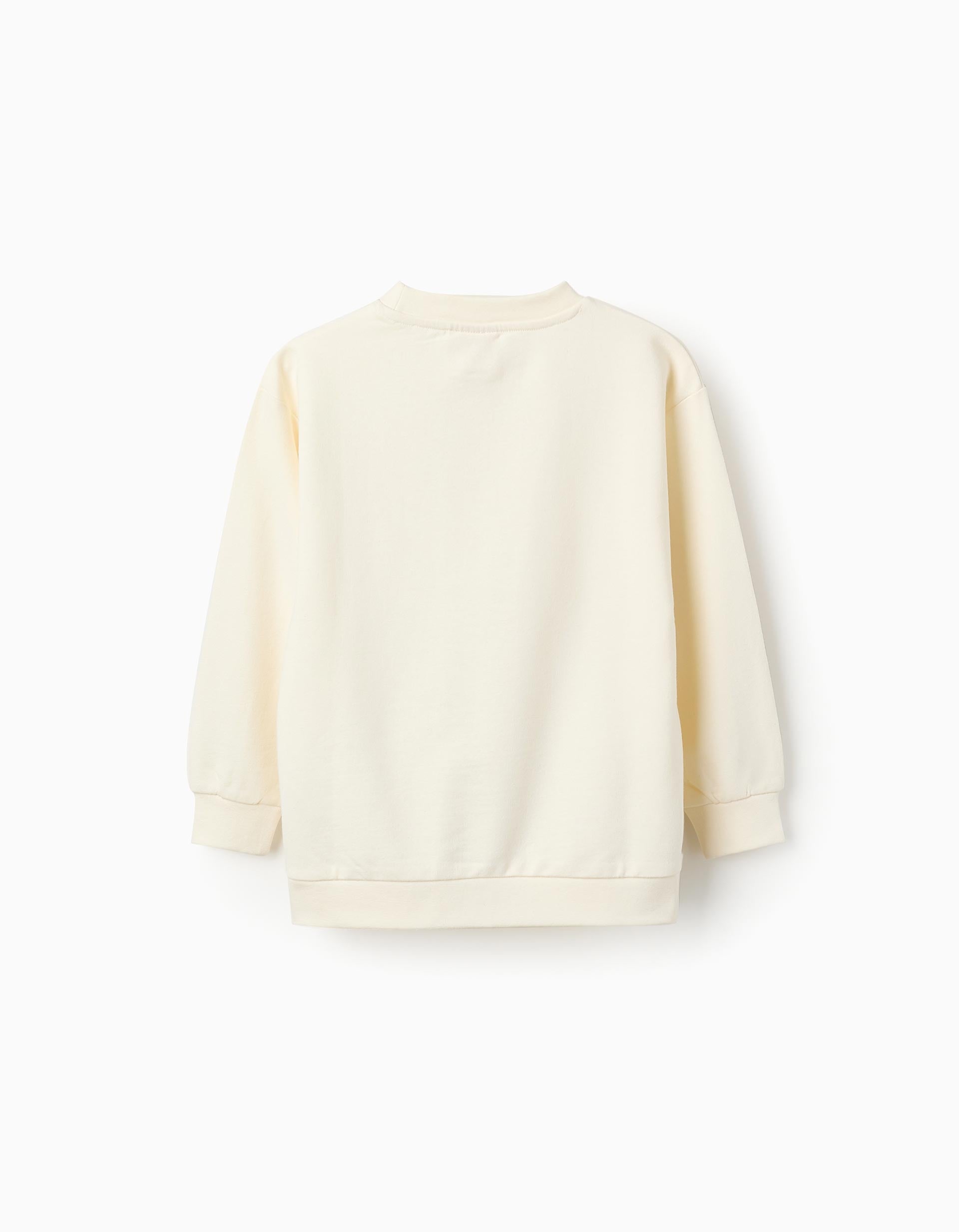 Cotton Sweatshirt for Girls 'Snoopy', Beige