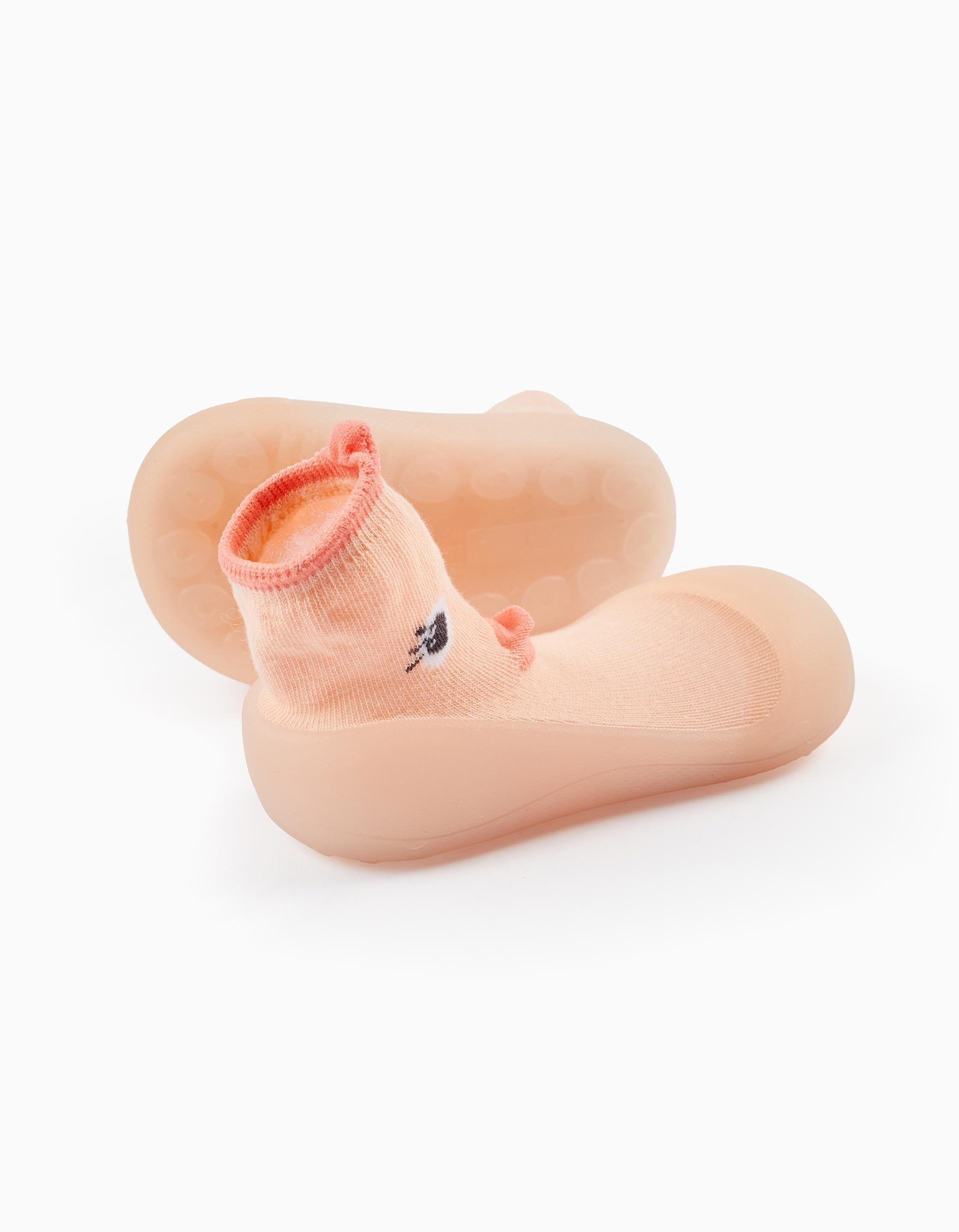 Steppies Chaussons-Chaussettes Pour Bébé 'Poussin', Corail