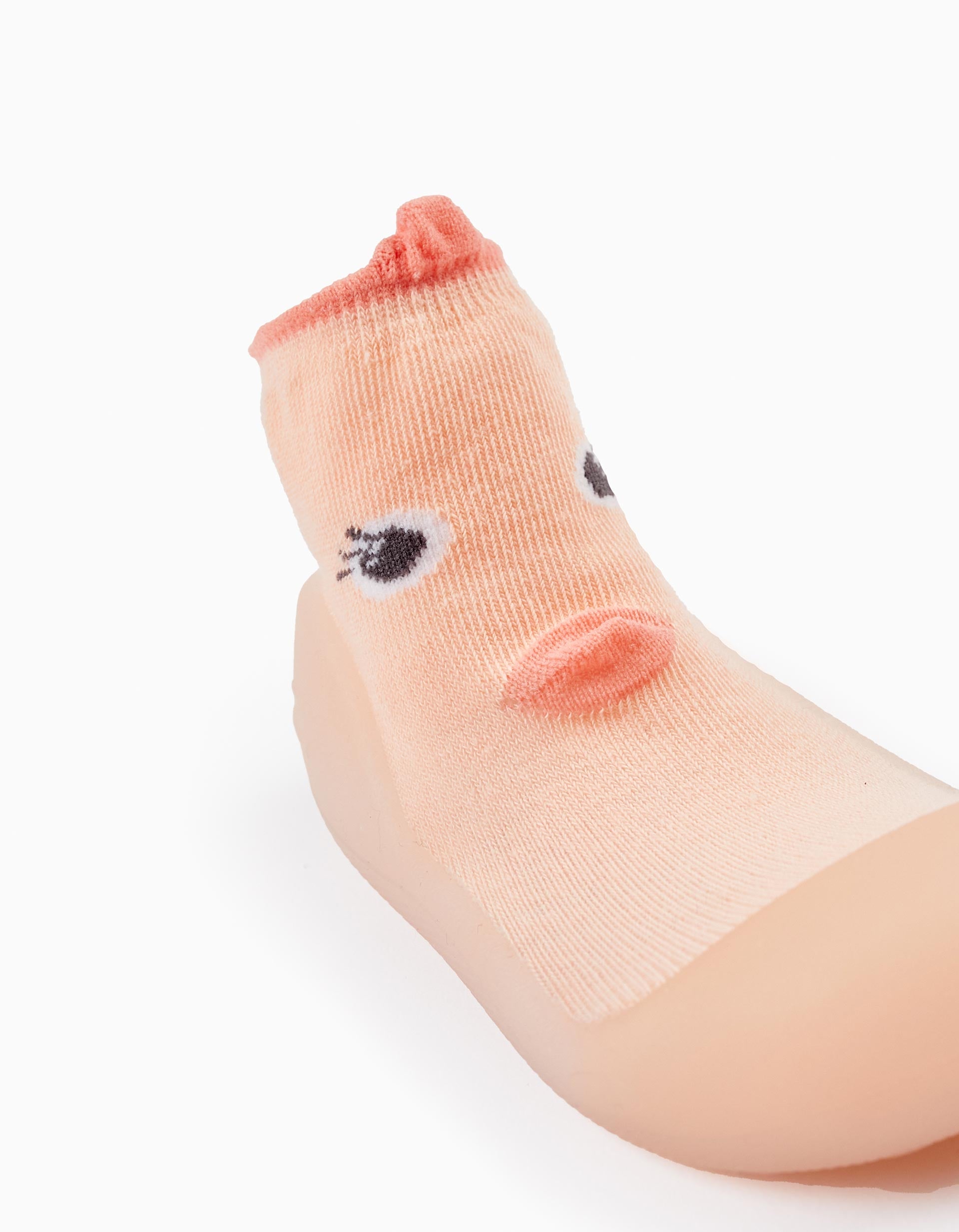 Steppies Chaussons-Chaussettes Pour Bébé 'Poussin', Corail