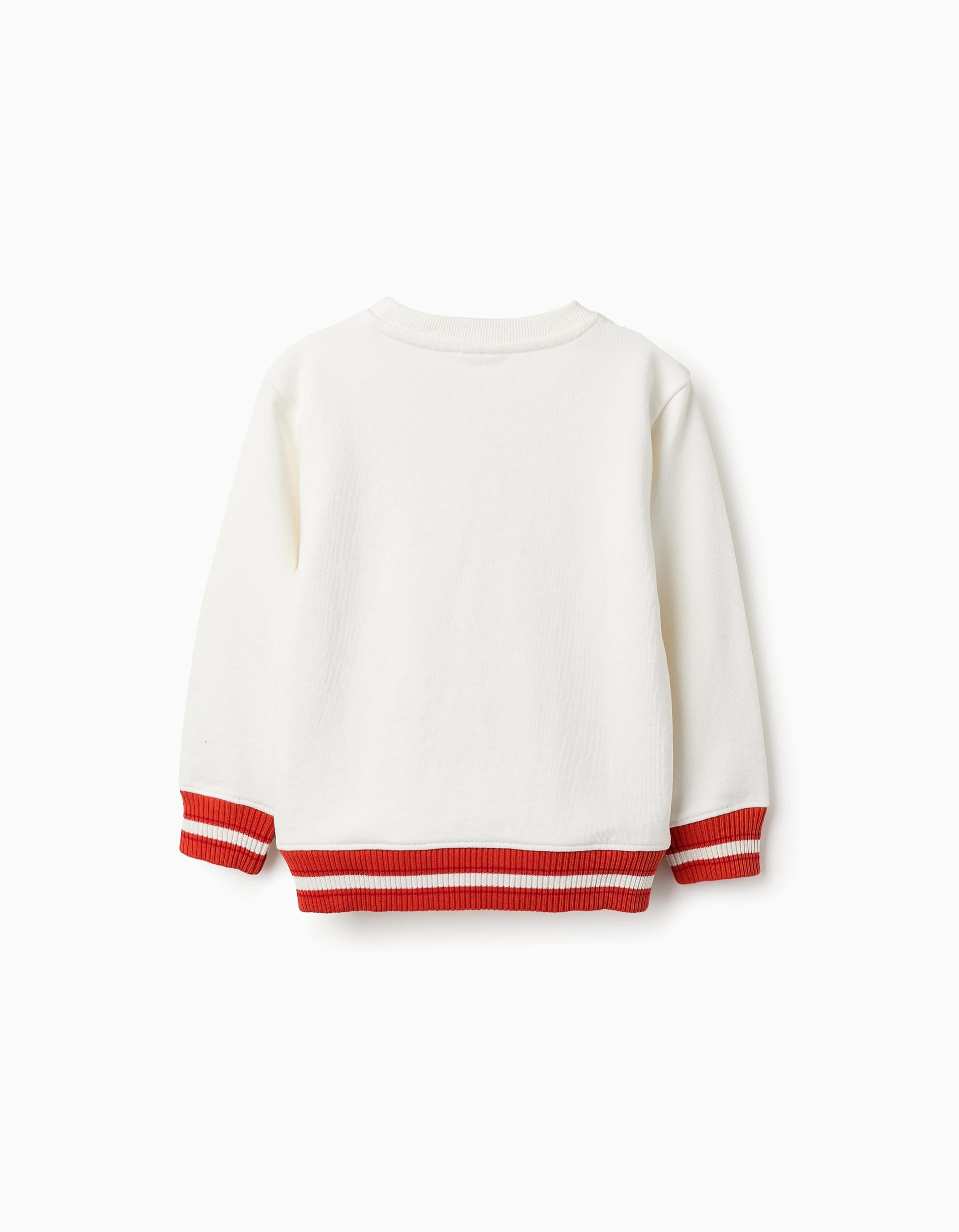 Cotton Sweatshirt for Boys 'P', White/Orange