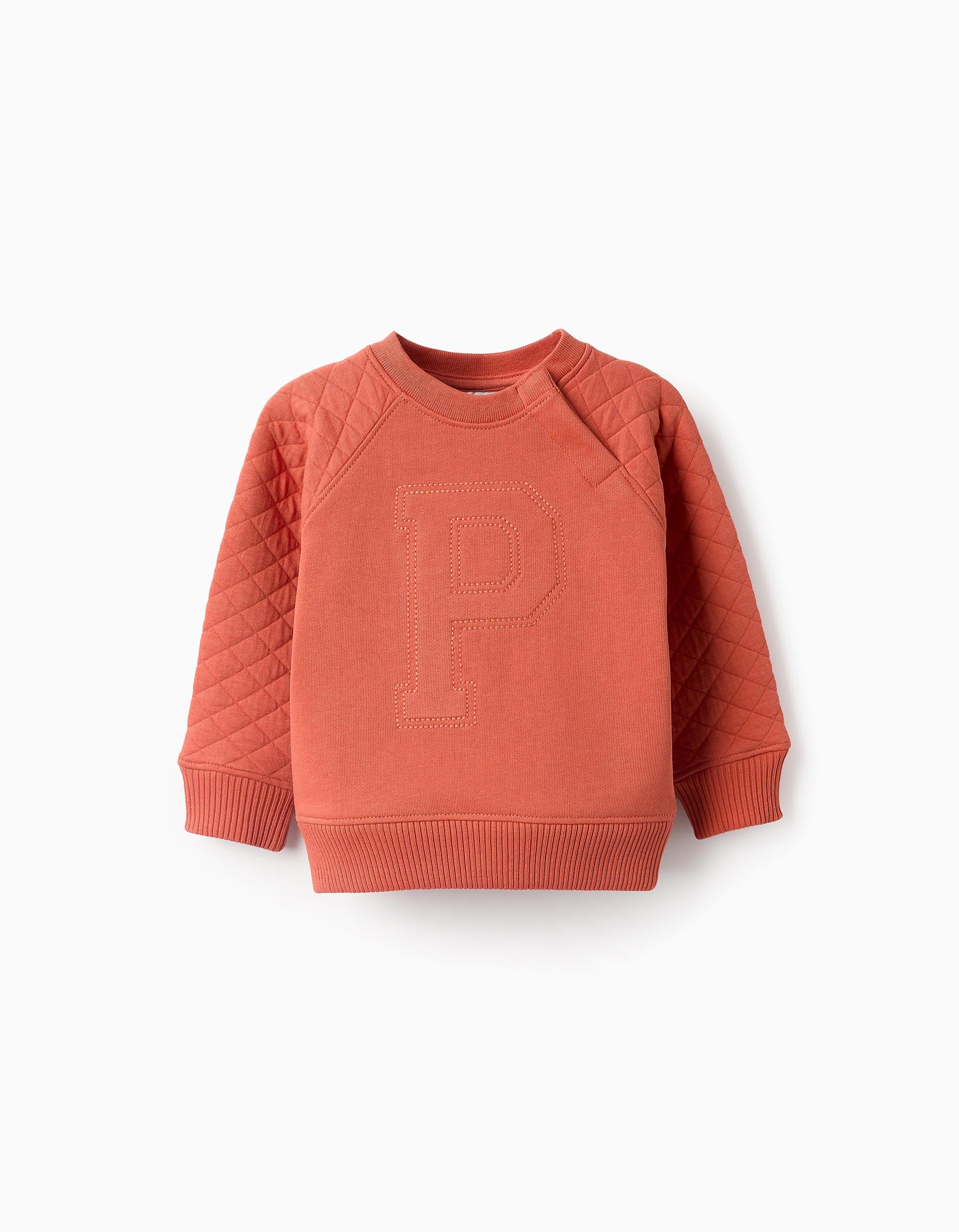 Sweat avec Manches Matelassées pour Bébé Garçon 'P', Orange