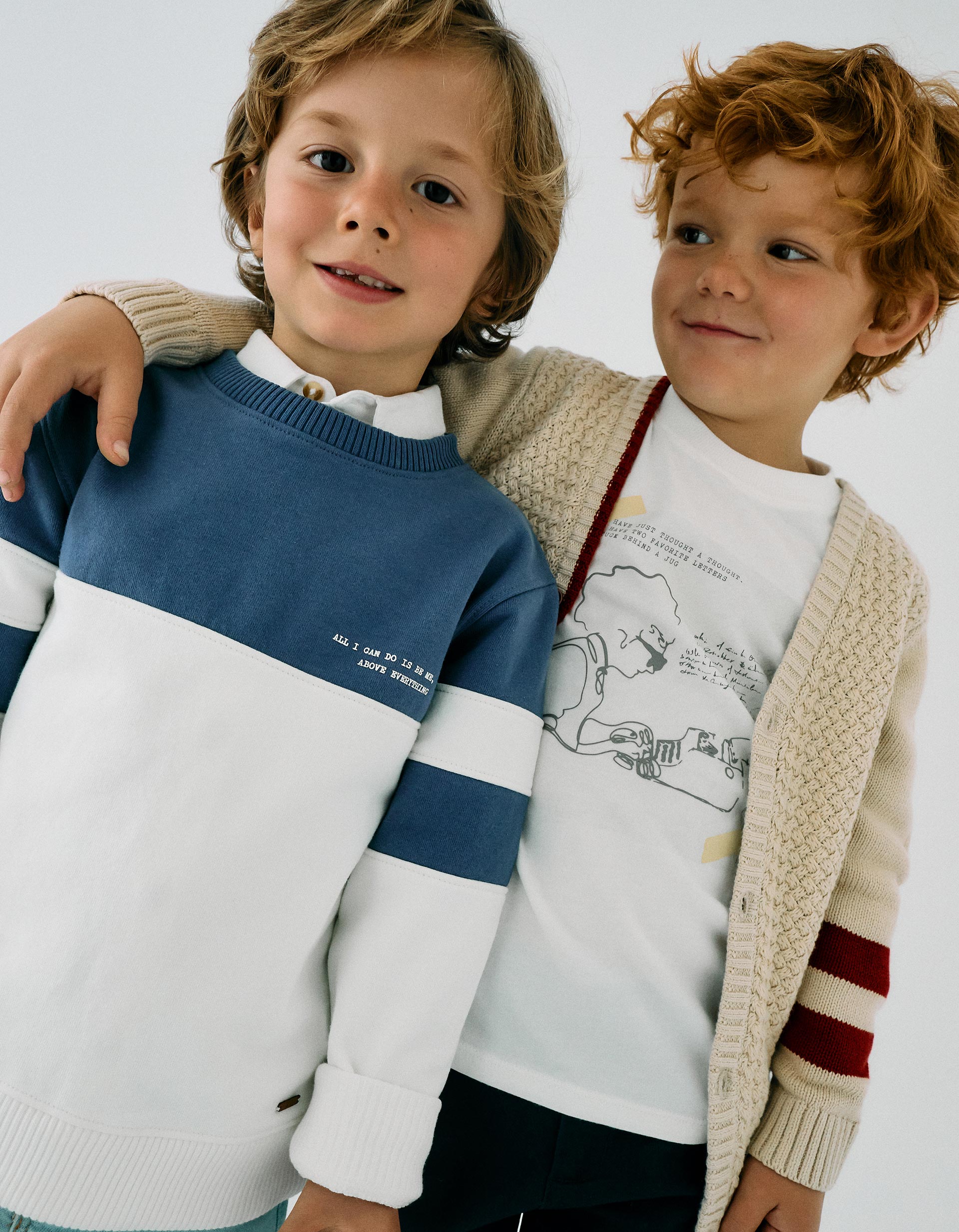 Sudadera de Algodón para Niño 'Be Me', Azul/Blanco