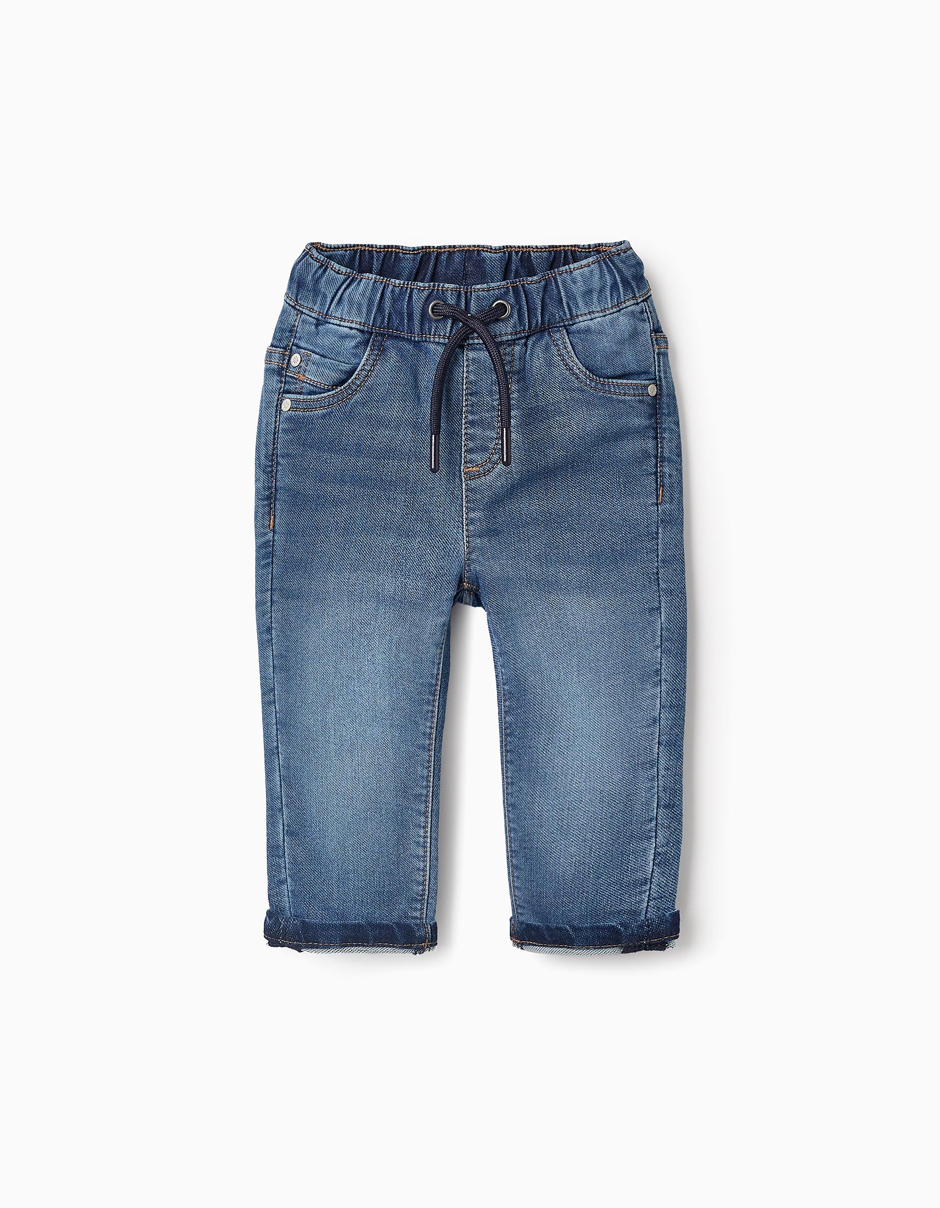 Denim Joggers Trousers for Baby Boys, Blue