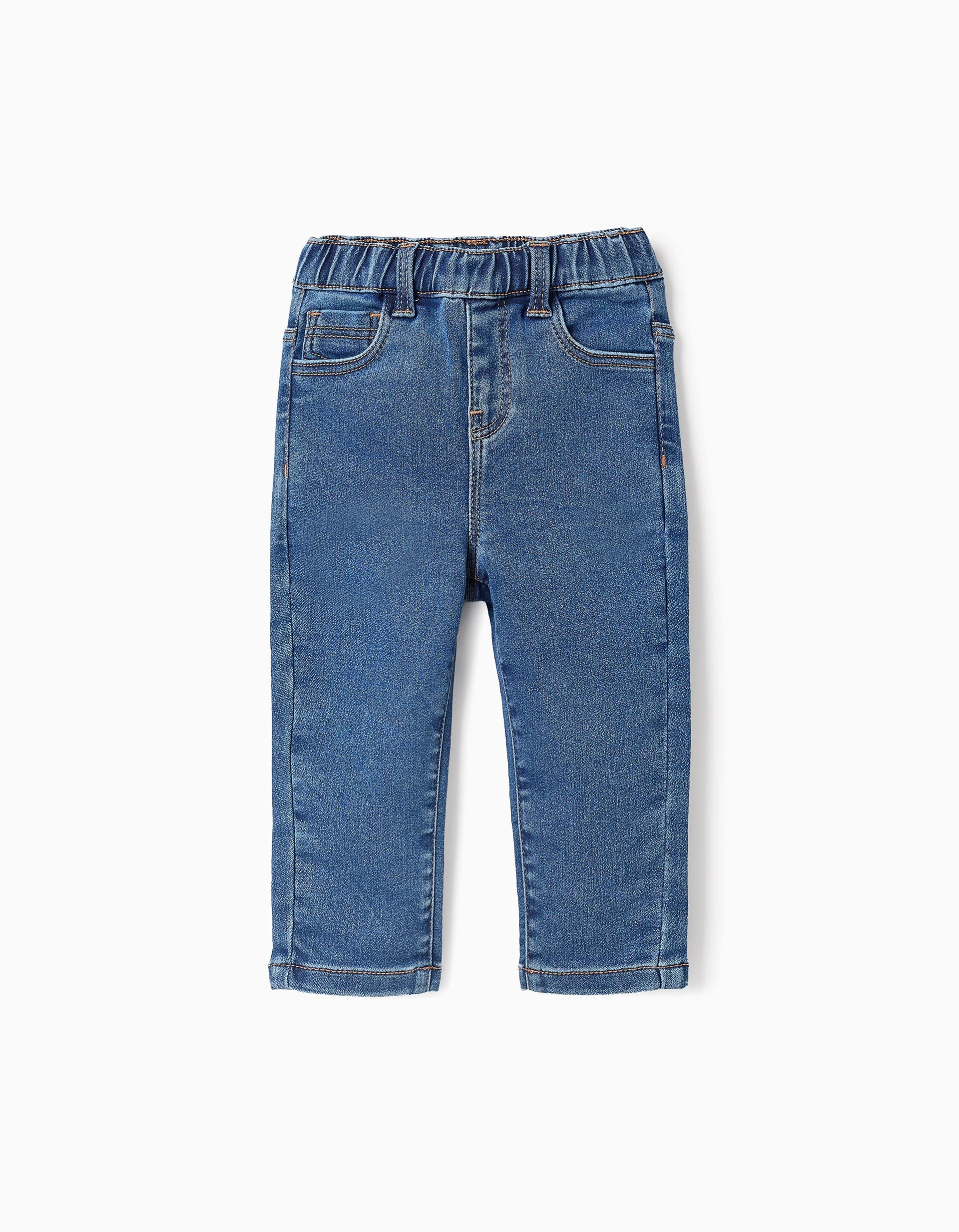 Pantalon en Jean avec Taille Élastique pour Bébé Fille, Bleu