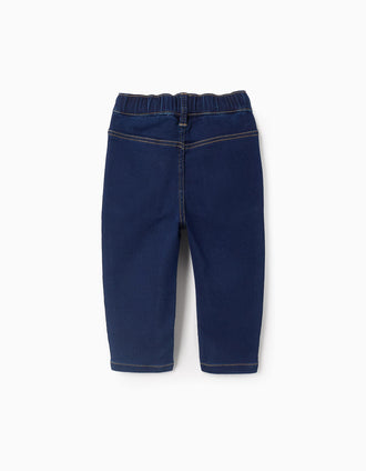 Calças de Ganga para Bebé Menina, Azul Escuro
