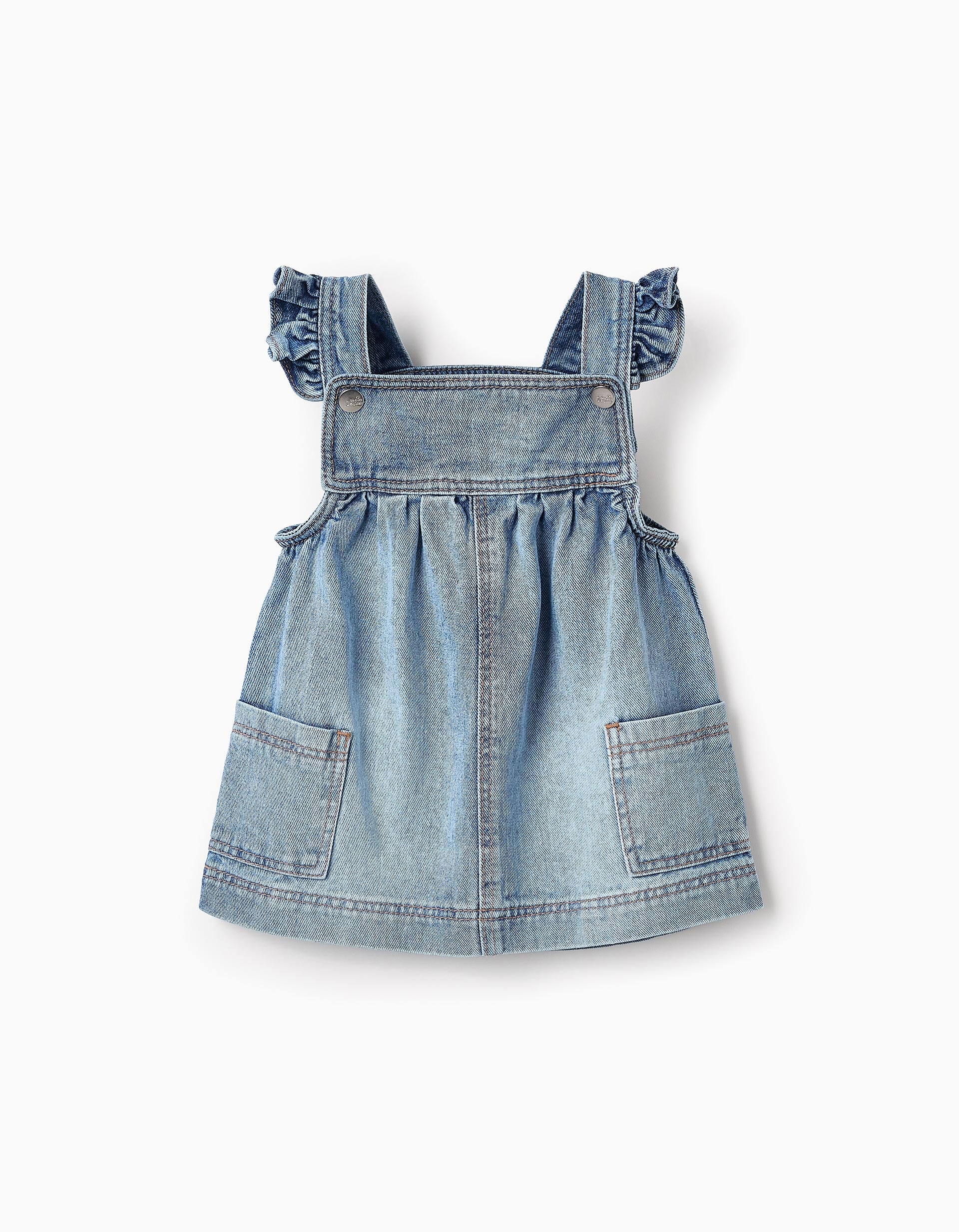 Jupe en Jean en Coton avec Volants pour Bébé Fille, Bleu