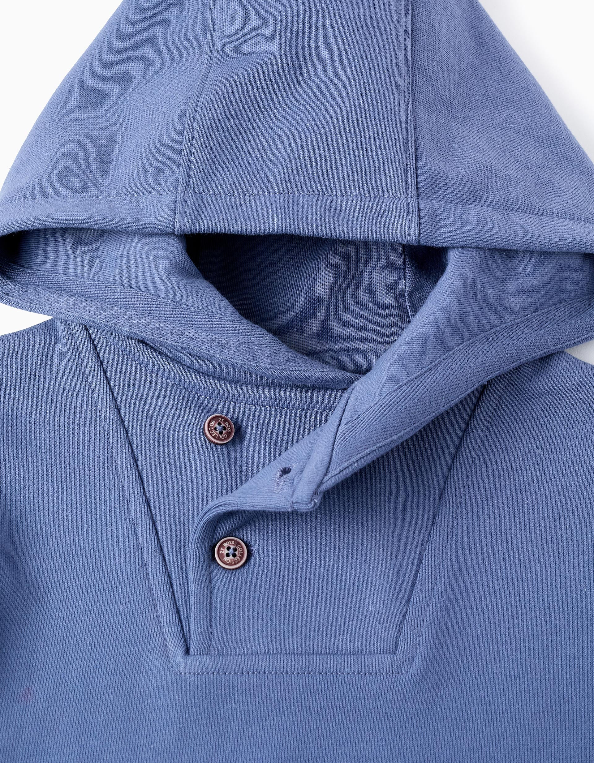 Sweat en Coton avec Capuche pour Garçon, Bleu