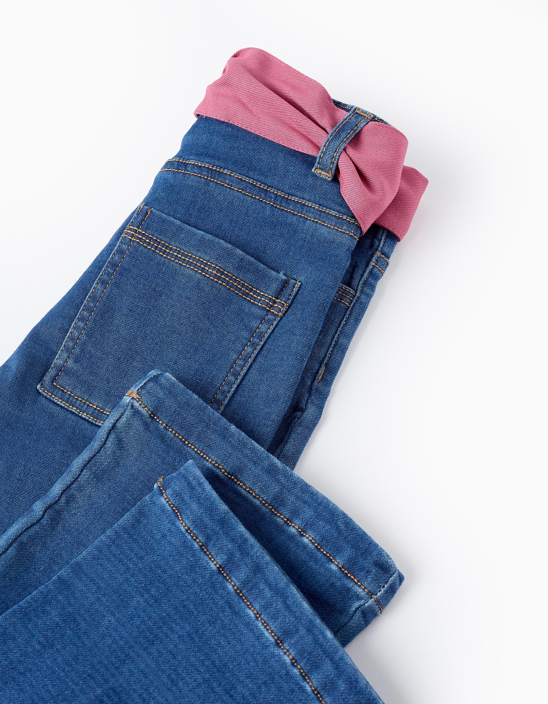 Jean avec Ruban pour Fille 'Flare Fit', Bleu