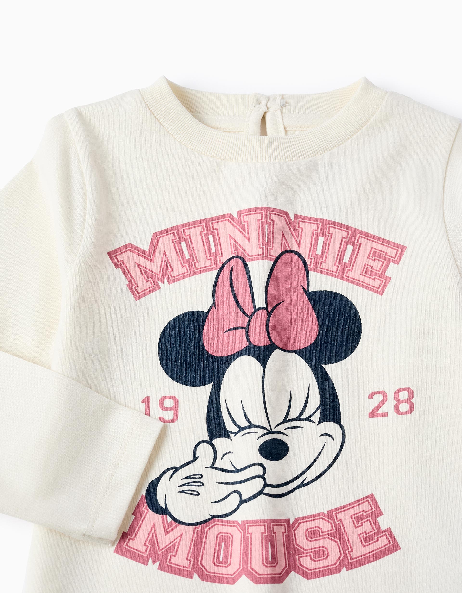 T-shirt de Manga Comprida para Bebé Menina 'Minnie', Branco