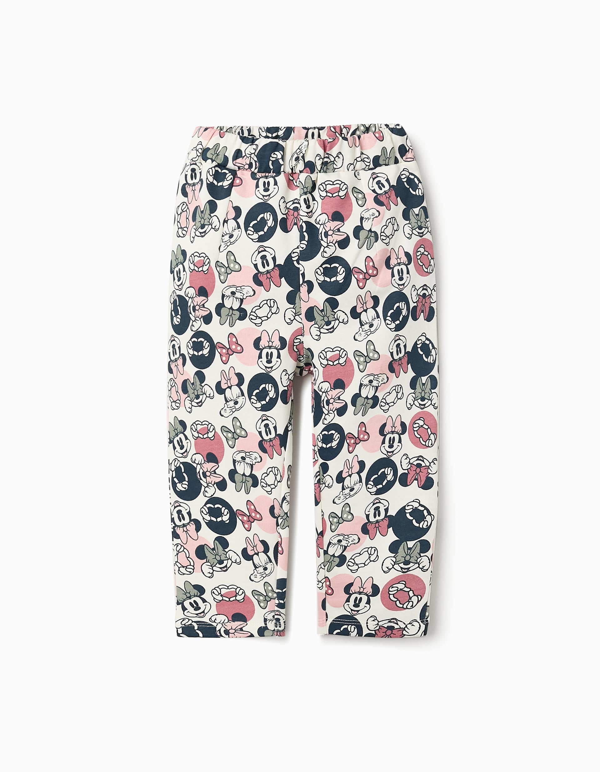 Pantalon avec Imprimé pour Bébé Fille 'Minnie', Blanc/Rose