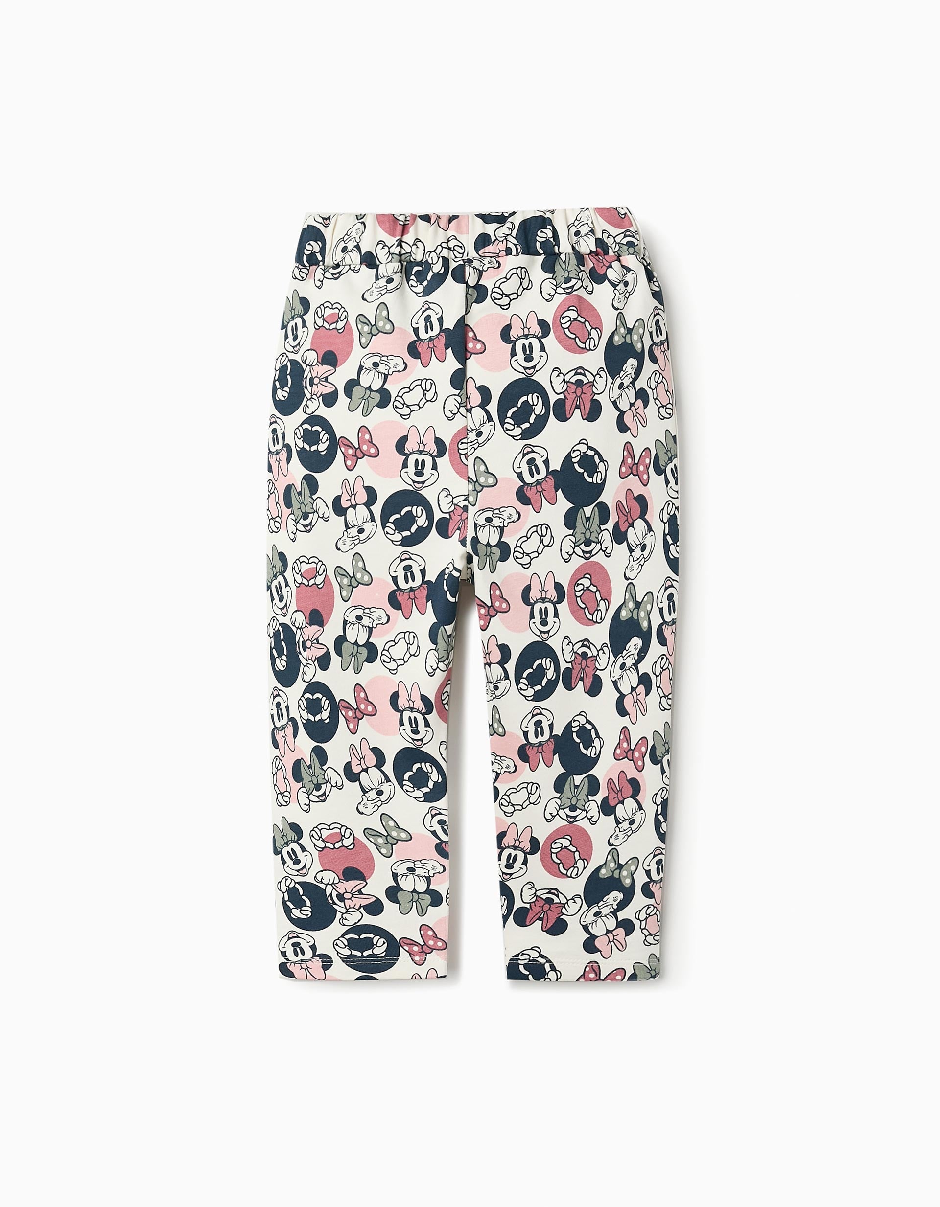 Pantalon avec Imprimé pour Bébé Fille 'Minnie', Blanc/Rose