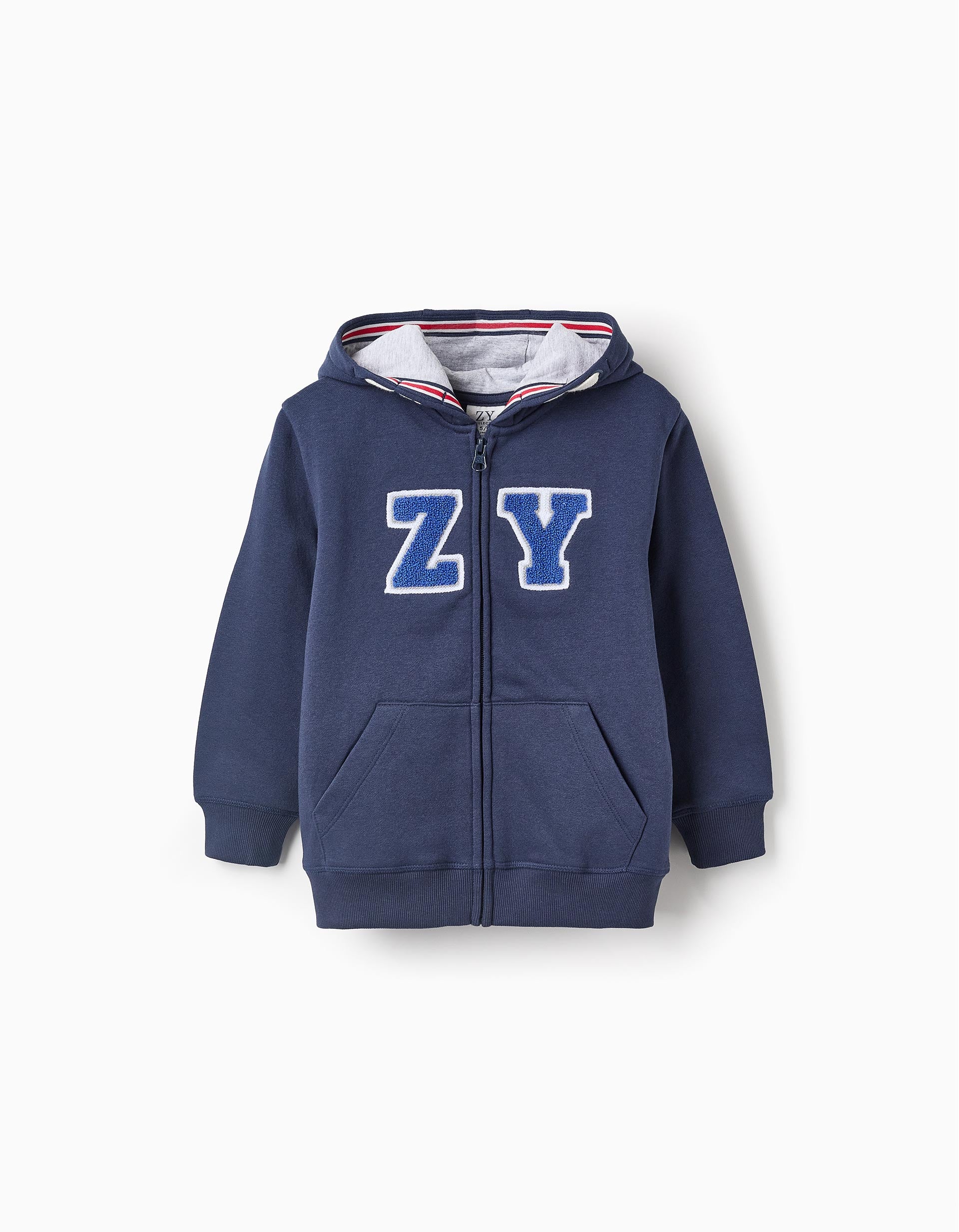 Chaqueta Perchada con Capucha para Niño 'ZY', Azul Oscuro