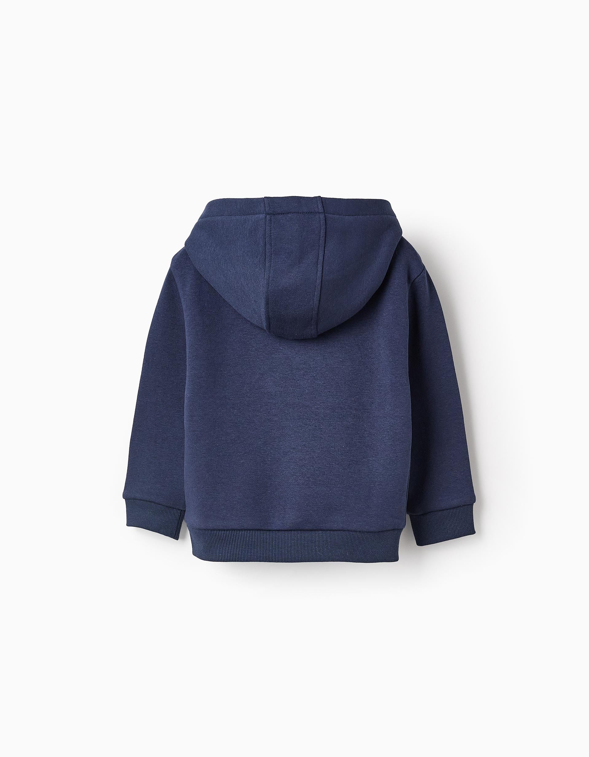 Fleece Hooded Jacket for Baby Boys 'ZY Paris', Dark Blue