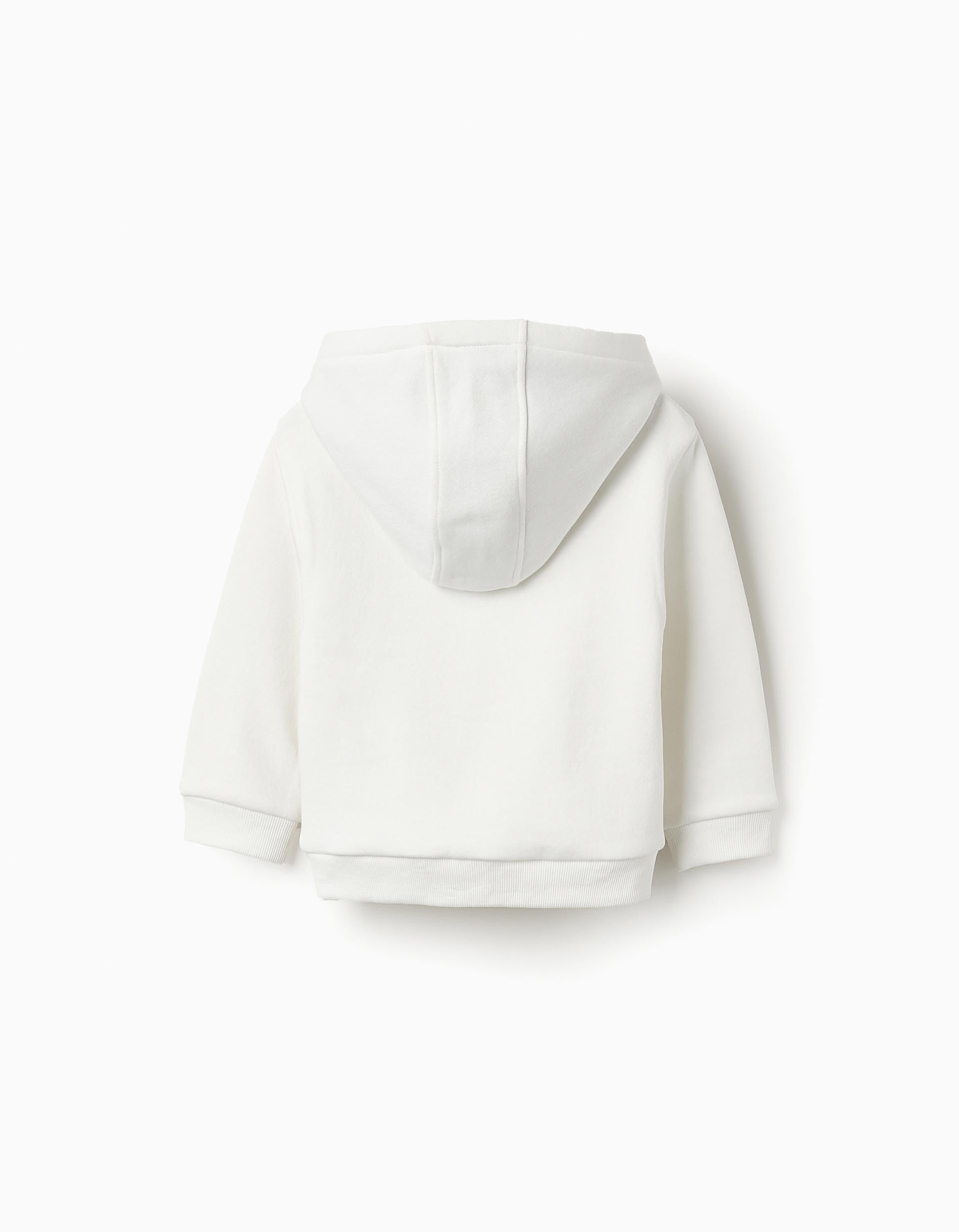 Sudadera Perchada con Capucha para Bebé Niño, Blanco