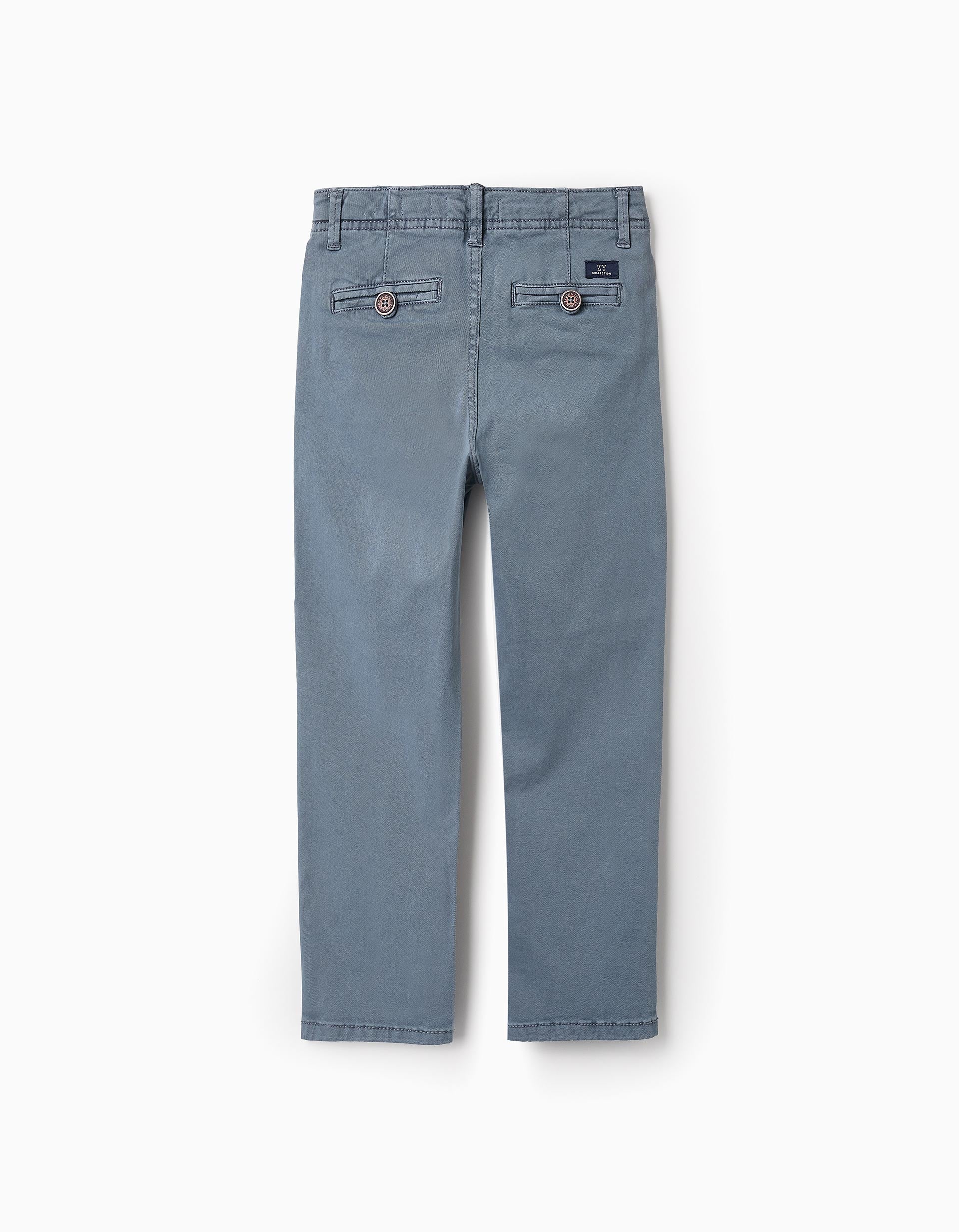 Pantalón Chino de Sarga para Niño 'Slim', Azul