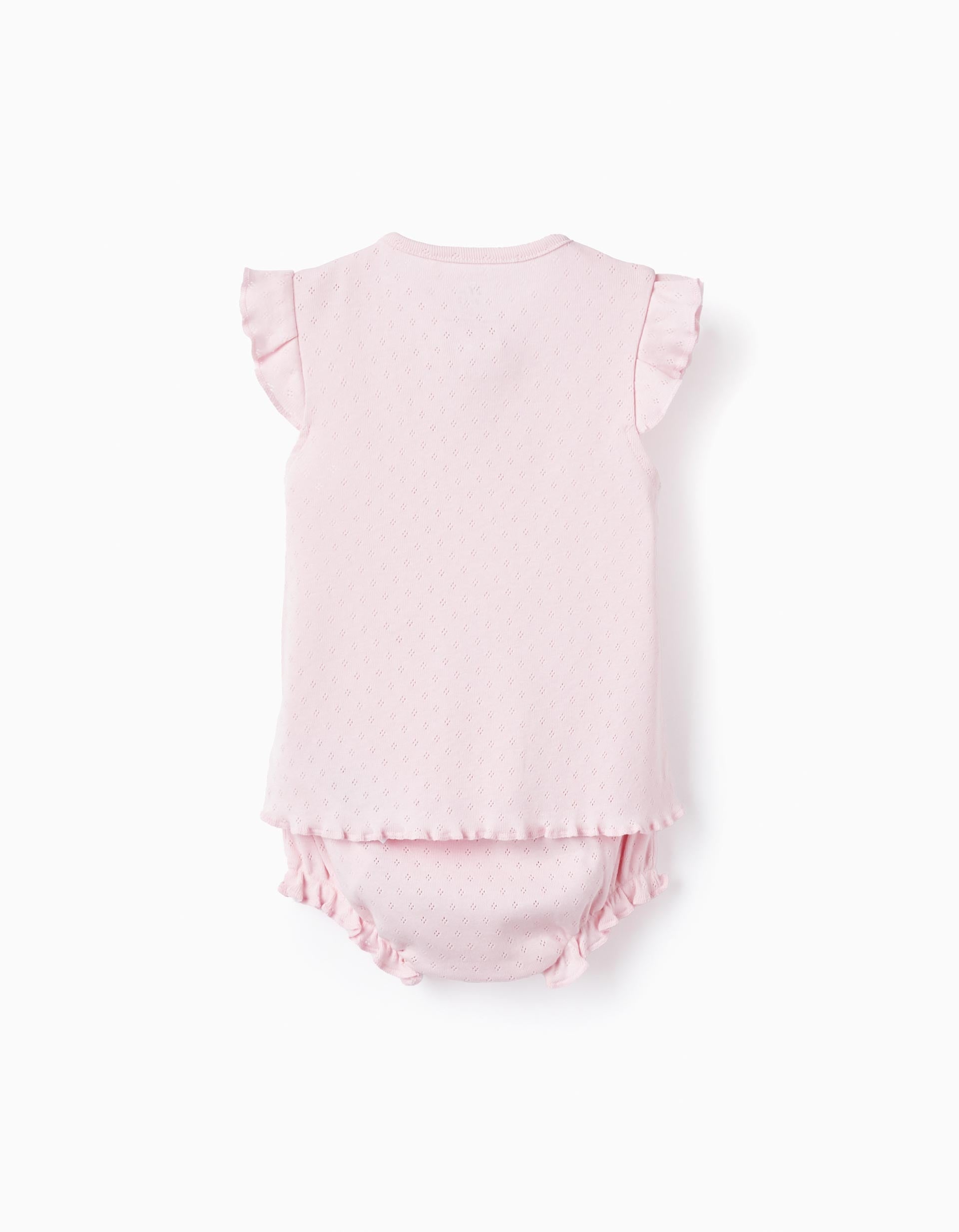 Pijama de Algodón Picotado para Bebé Niña 'Good Night', Rosa