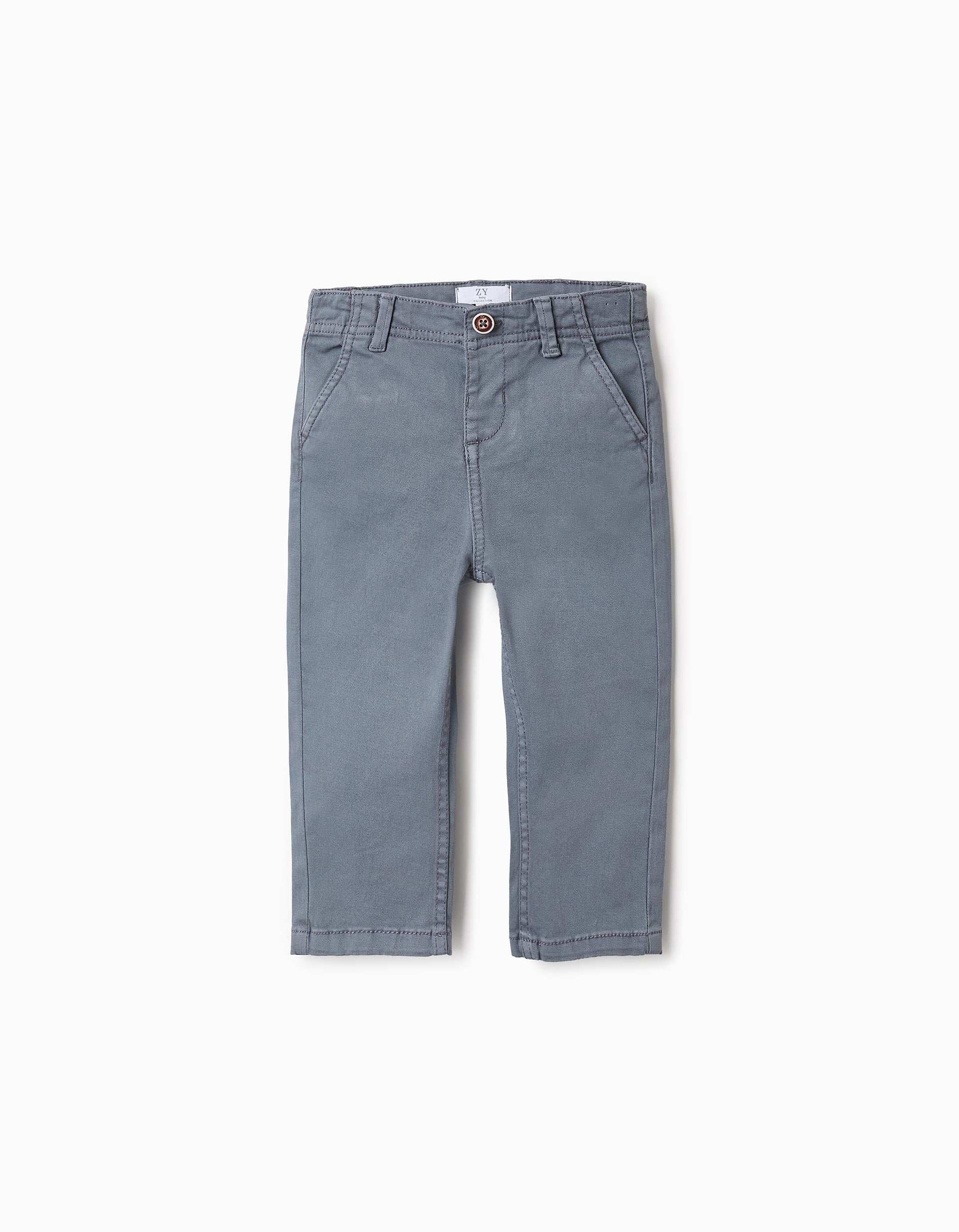 Pantalón Chino de Sarga para Bebé Niño, Azul