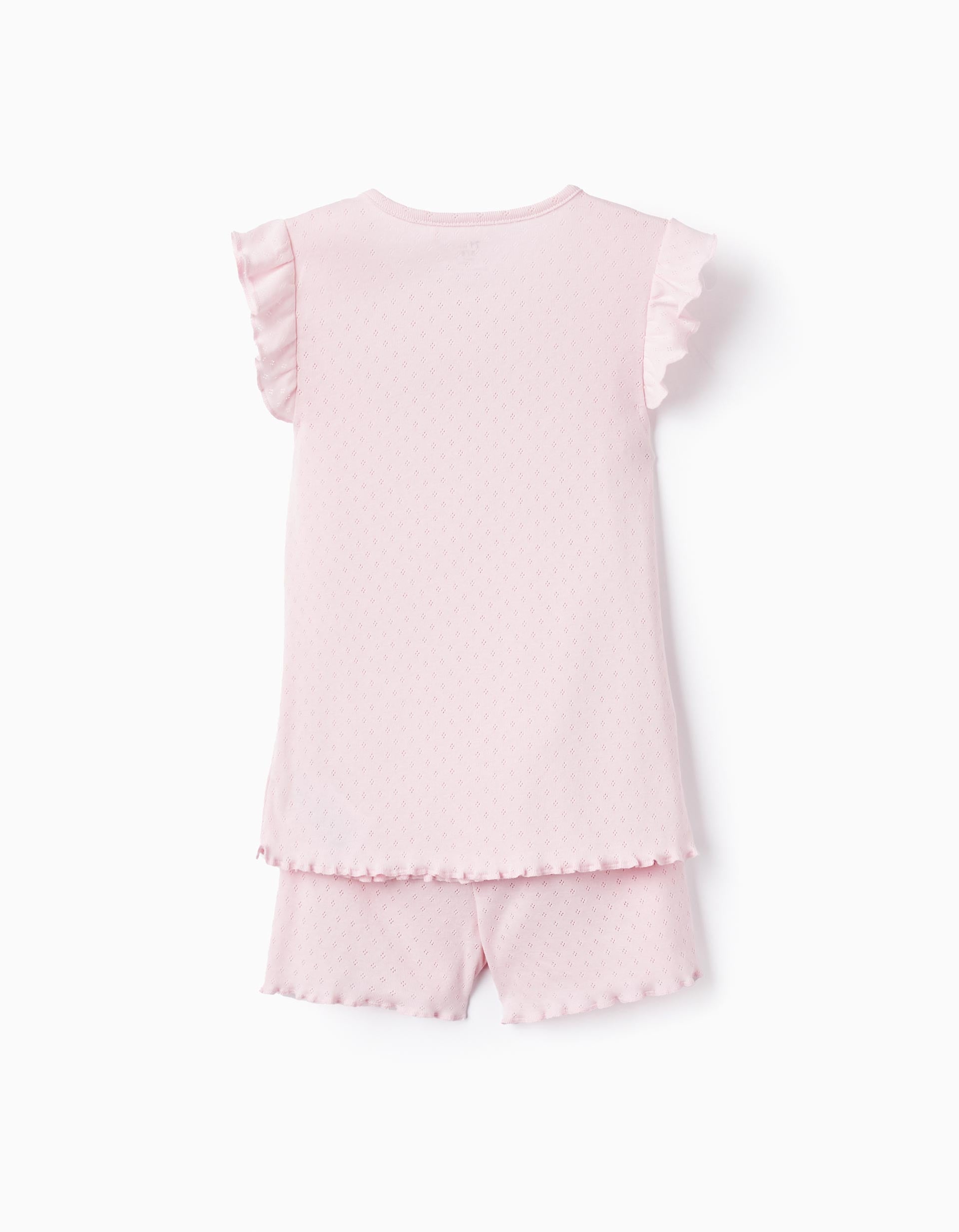 Pijama de Algodão Picotado para Menina 'Good Night', Rosa