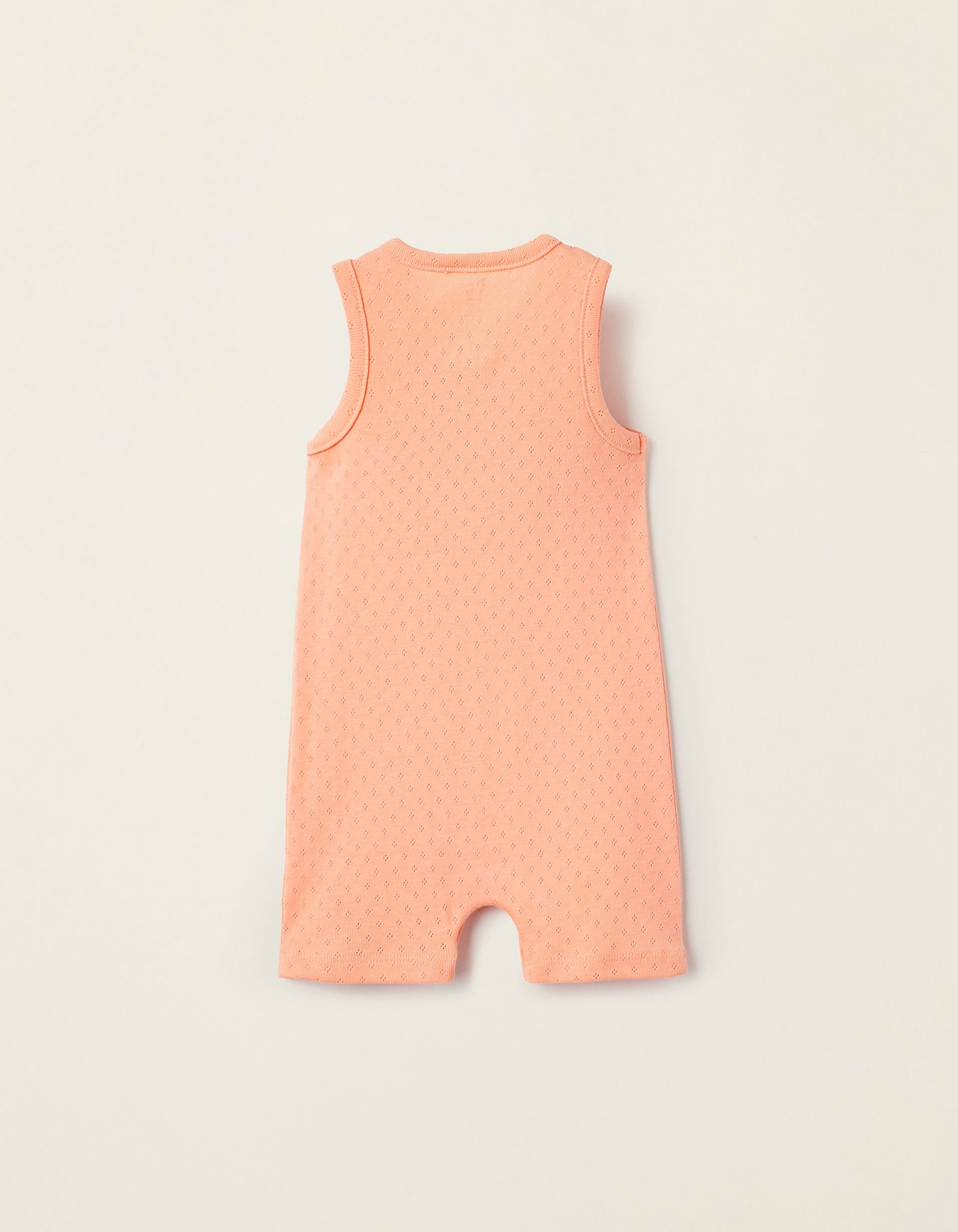 Pijama-Mono en Algodón Pointelle para Bebé Niña, Coral