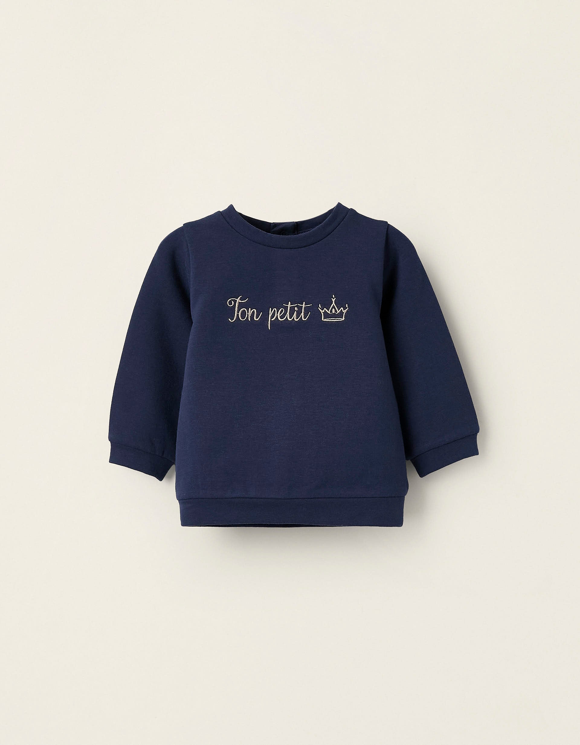 Sweat Gartté avec Broderie pour Bébé Garçon, Bleu Foncé