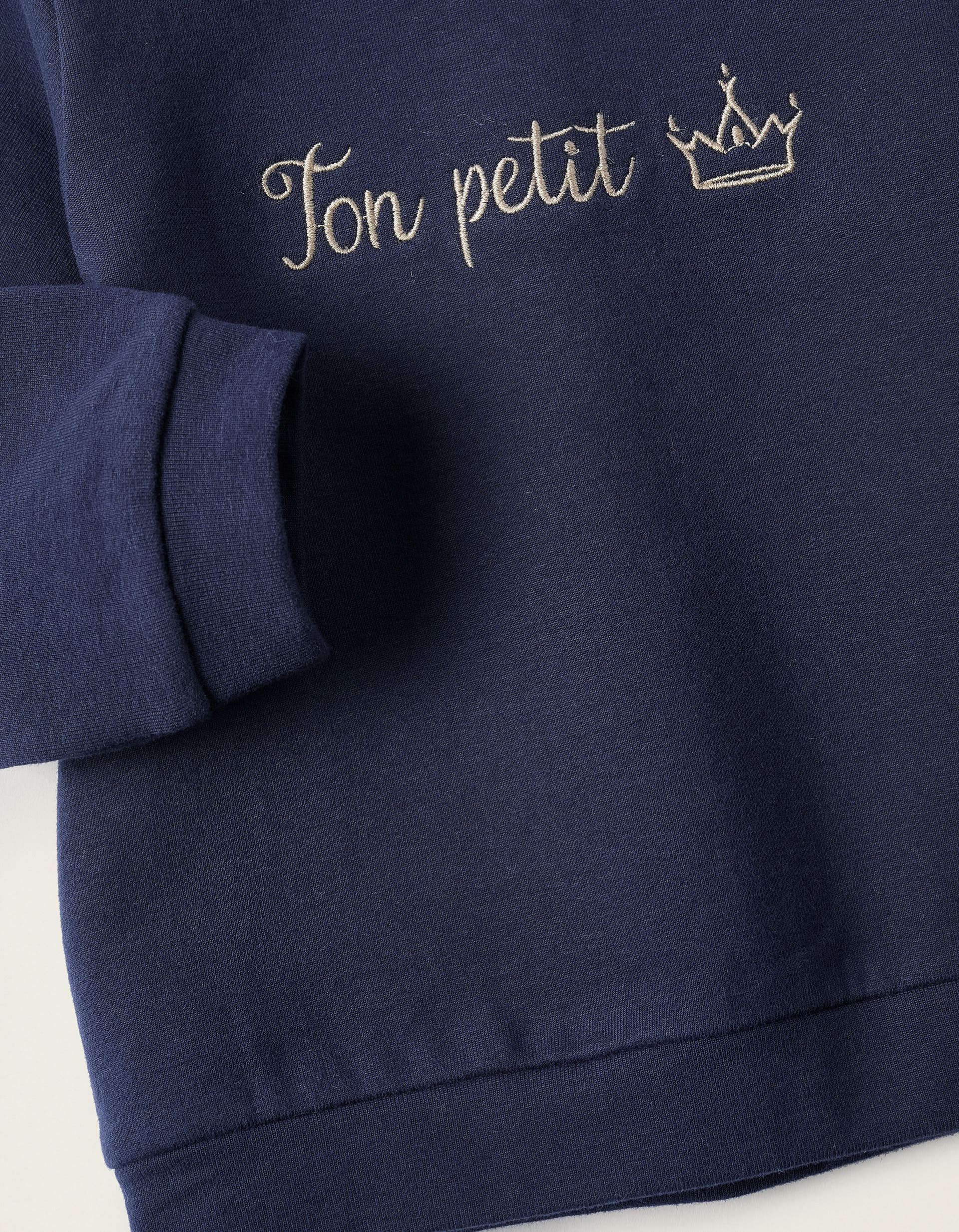 Sweat Gartté avec Broderie pour Bébé Garçon, Bleu Foncé