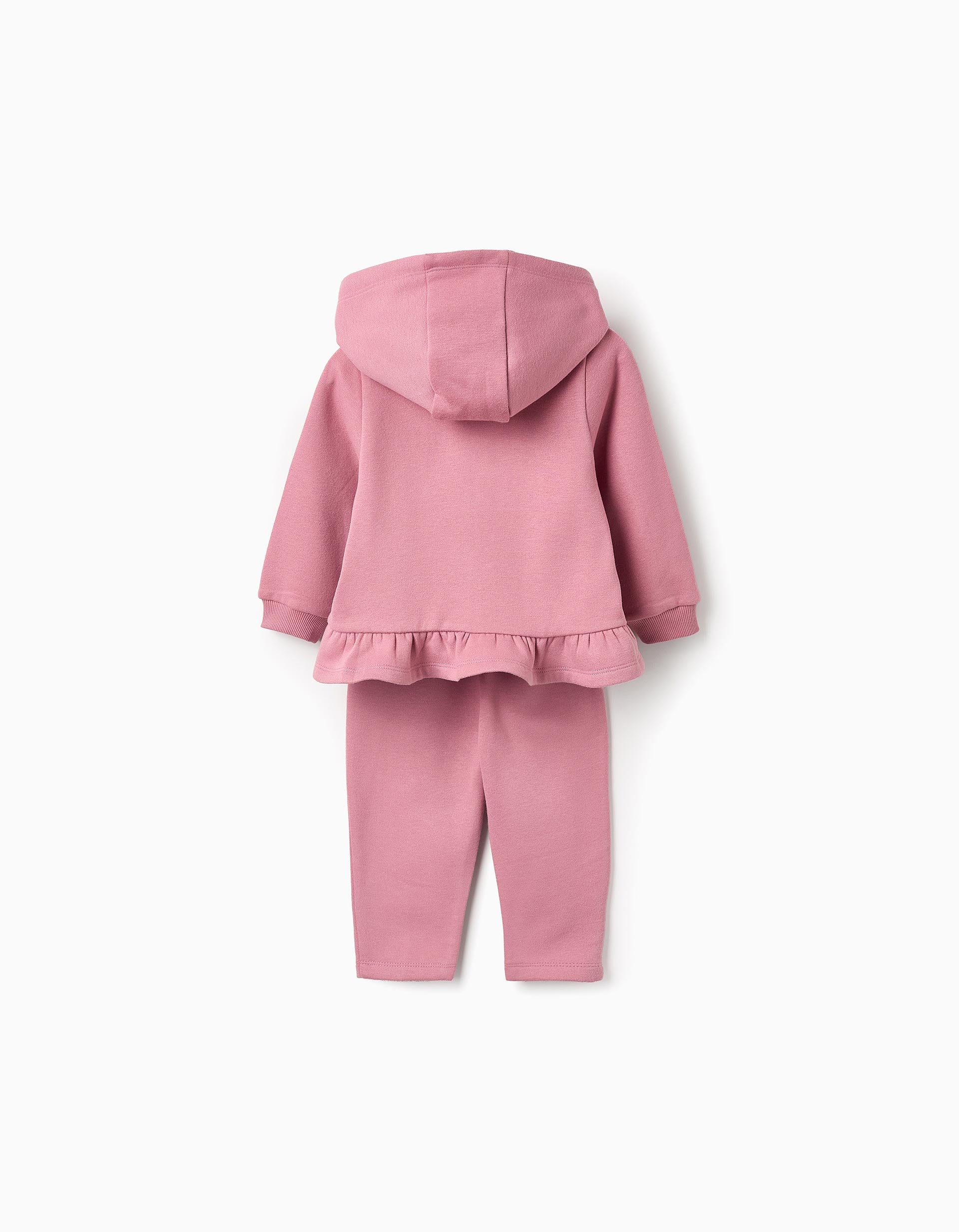 Chaqueta + Camiseta + Pantalón Perchado para Bebé Niña 'Unicornios', Rosa