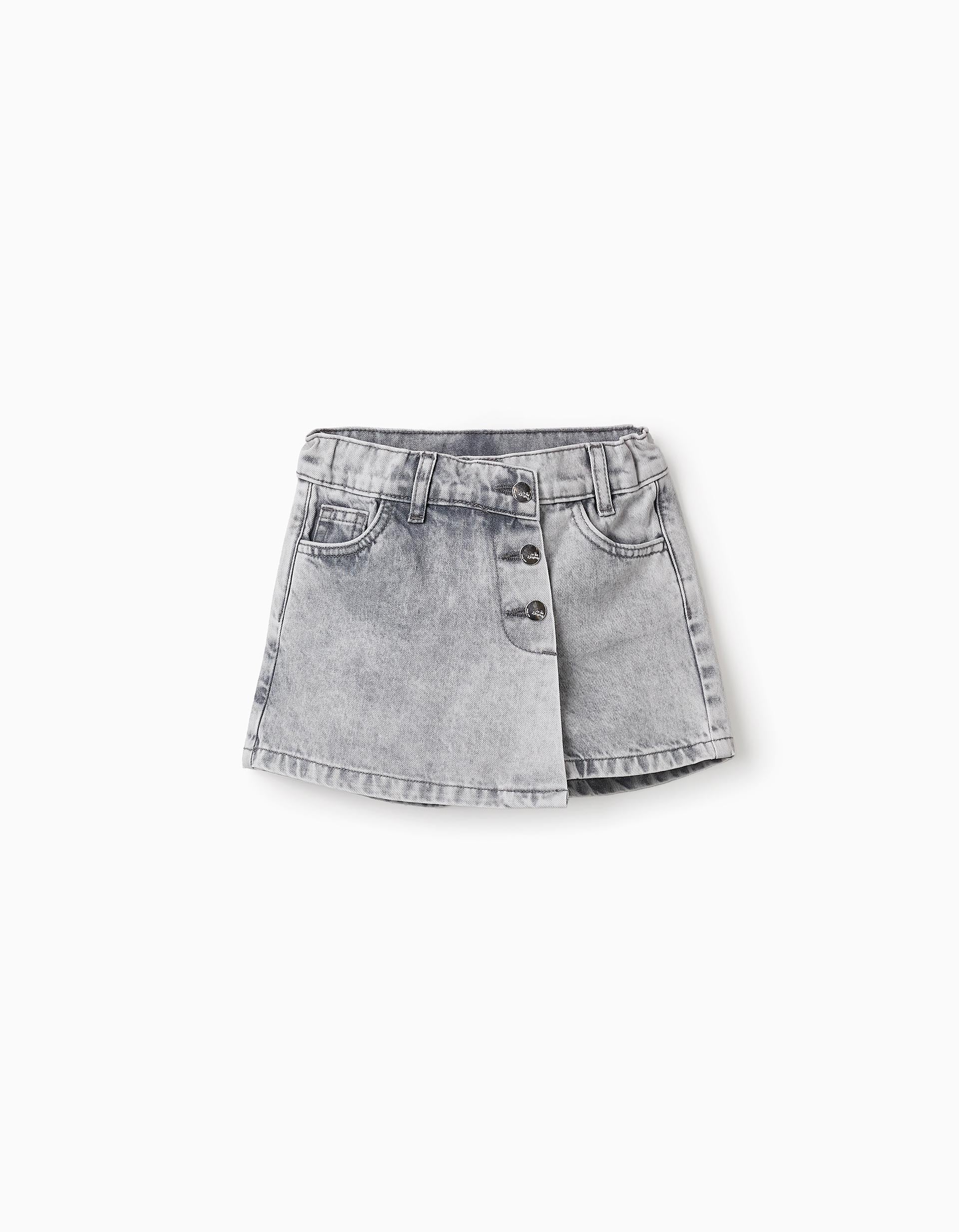 Jupe-short en jean pour Fille, Gris